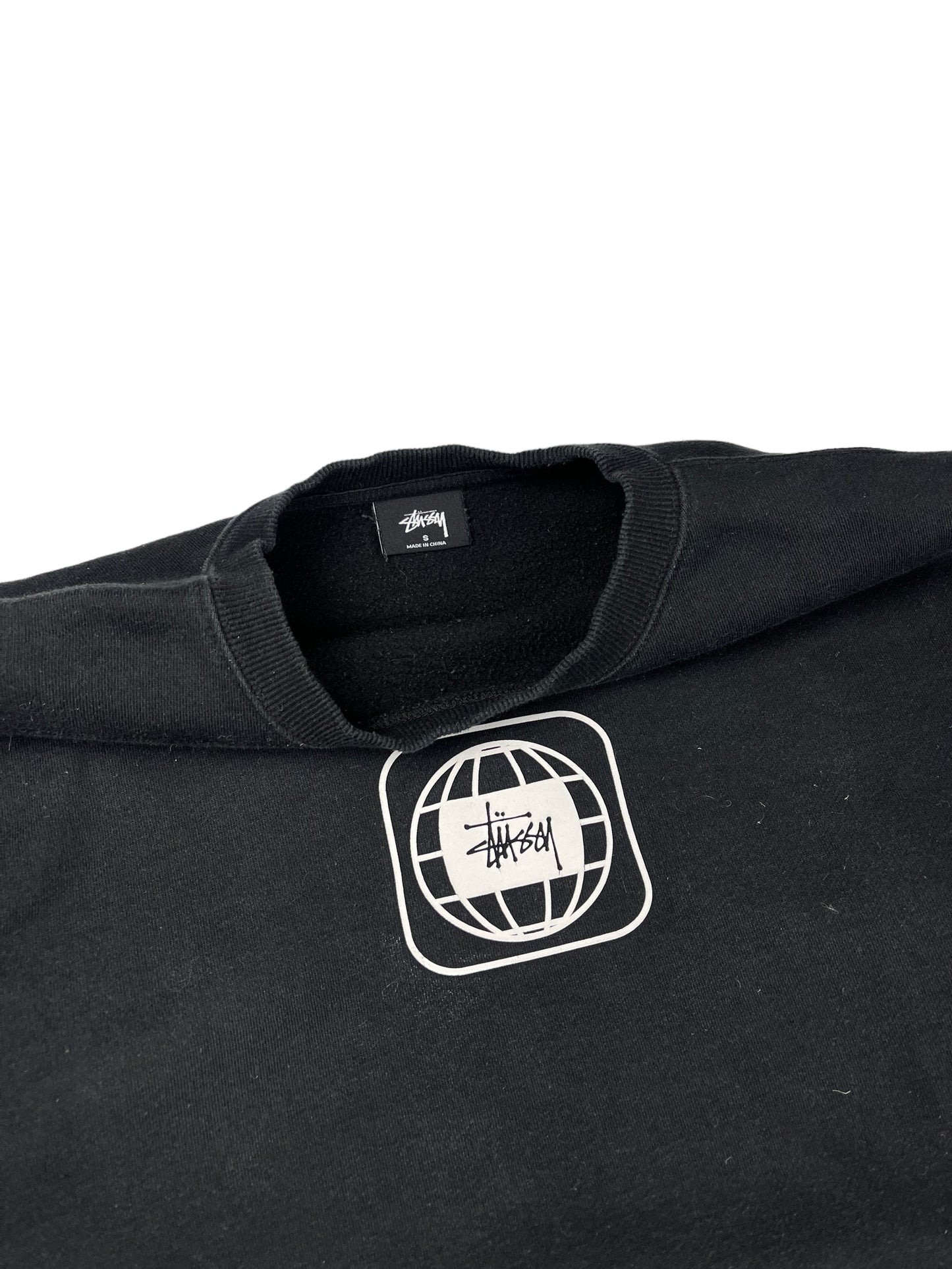 Stussy black thick pullover sweatshirt