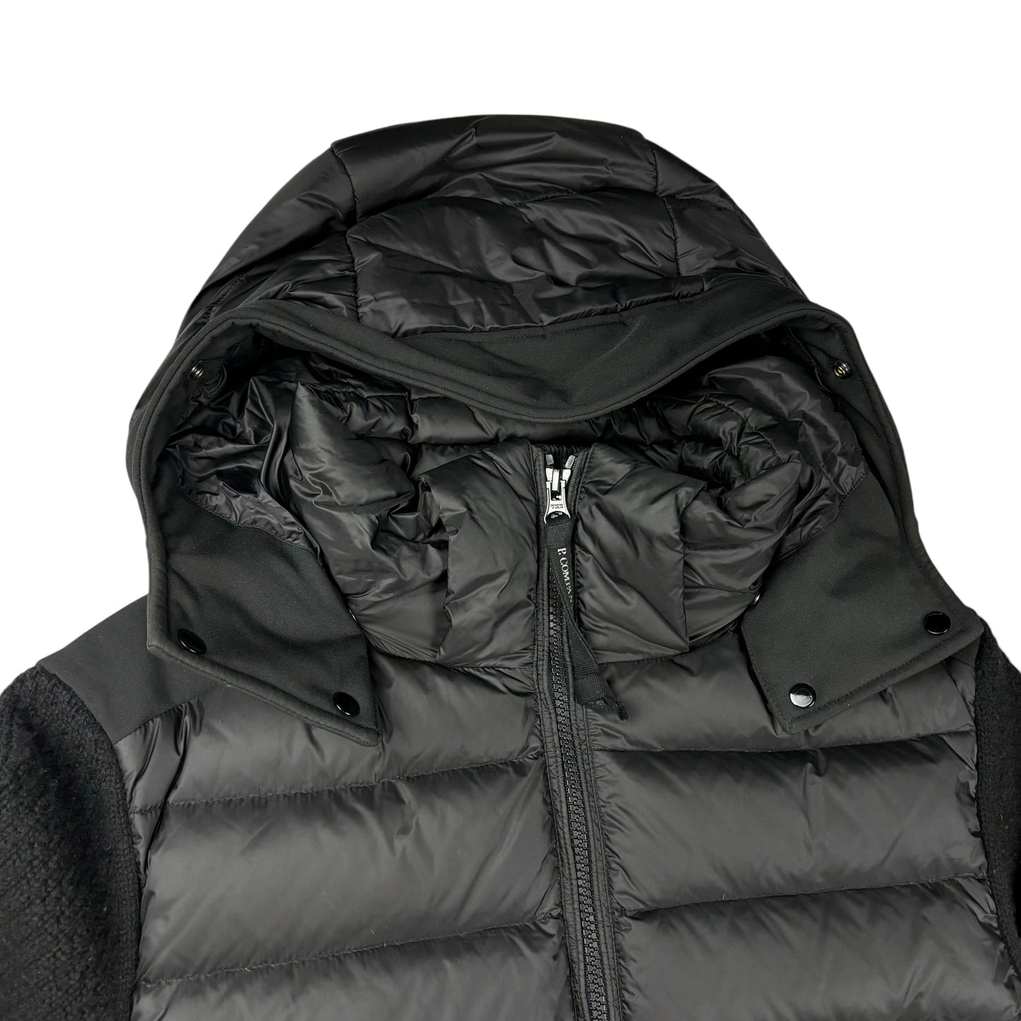 CP company down filled puffer merino wool goggle jacket