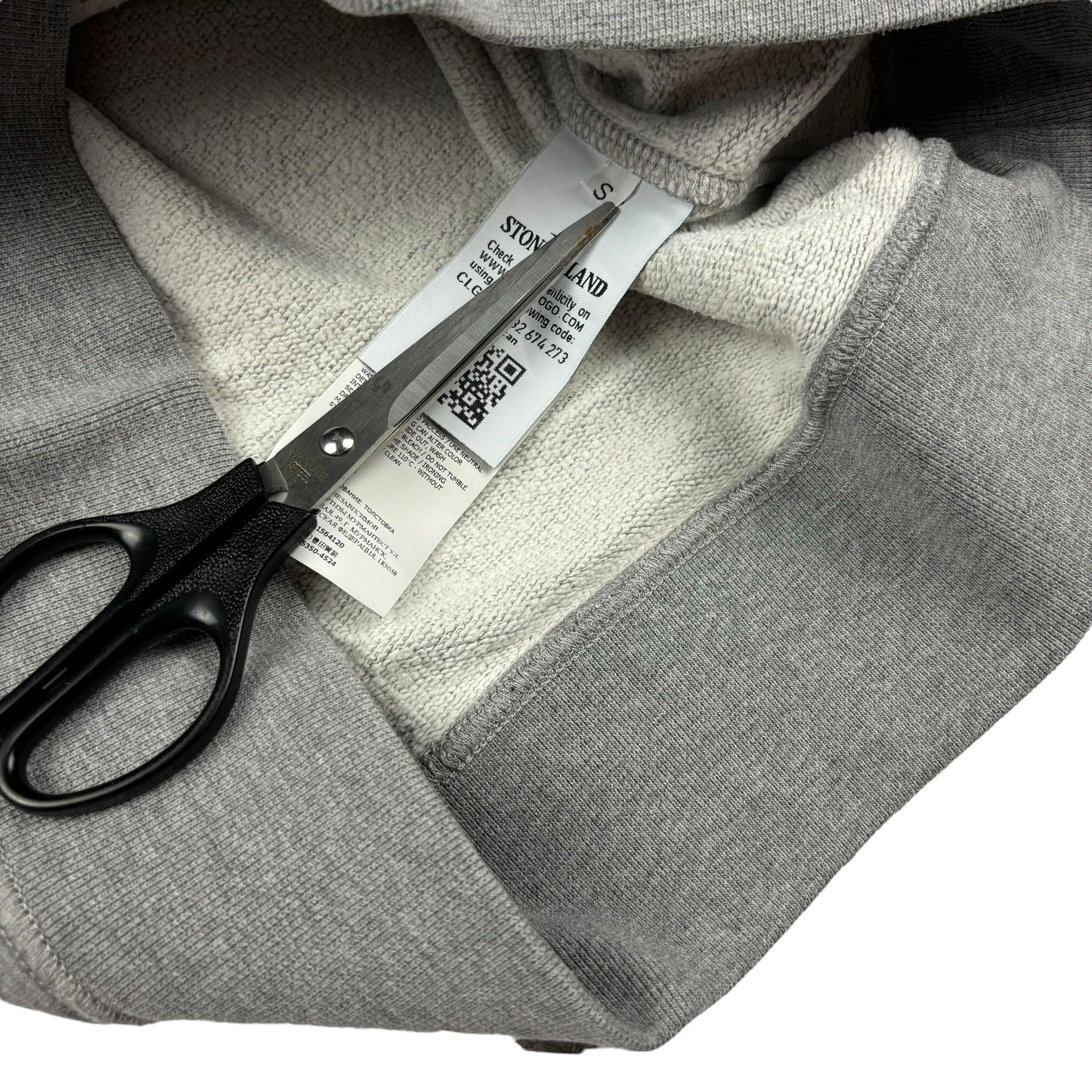 Stone island grey pullover hoodie