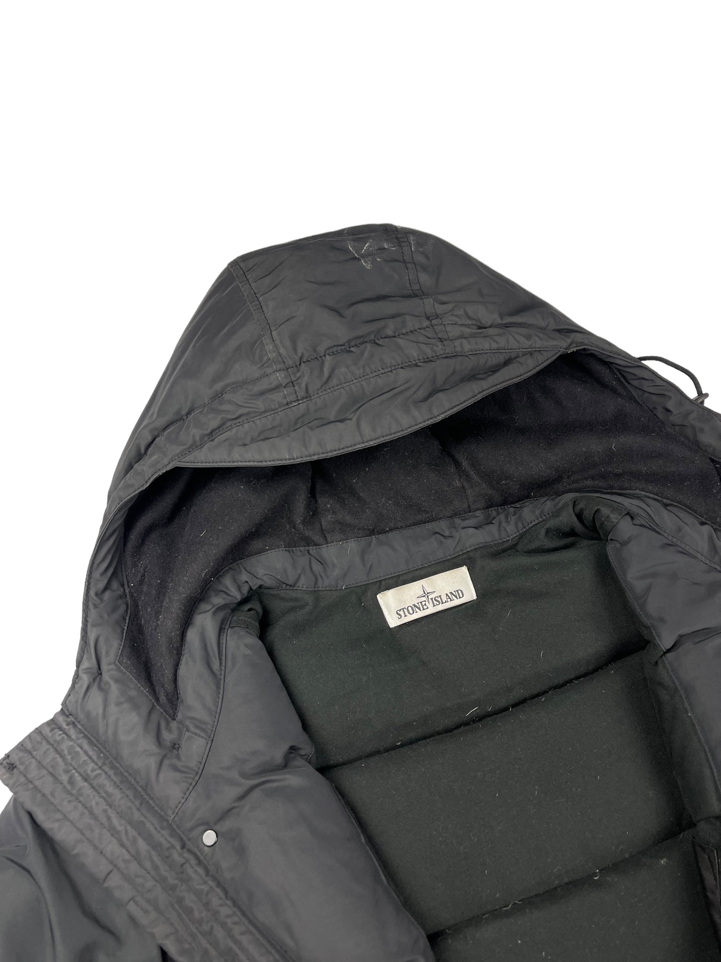 Stone island black micro reps down jacket