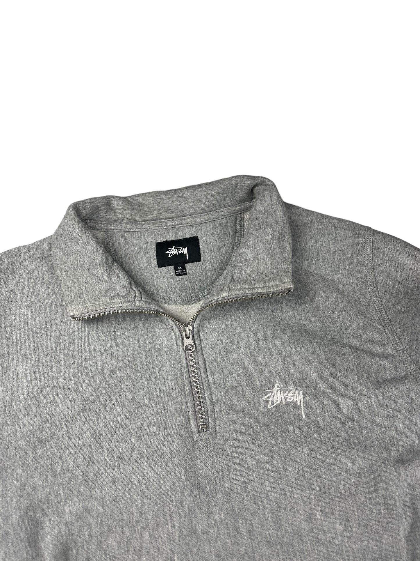 Stussy grey quarter zip sweatshirt