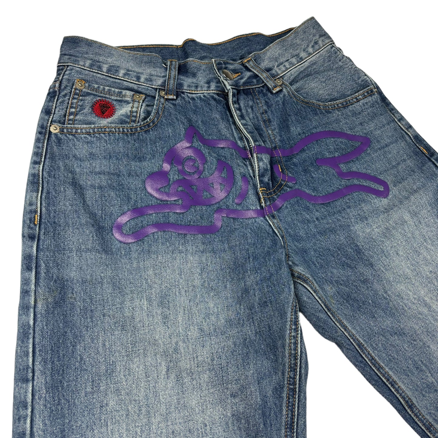 Billionaire boys club purple running dog denim jeans