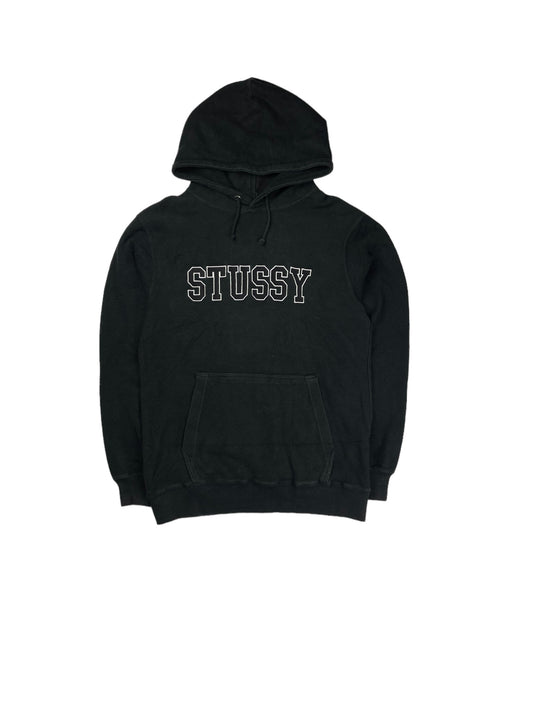 Stussy black spellout pullover hoodie