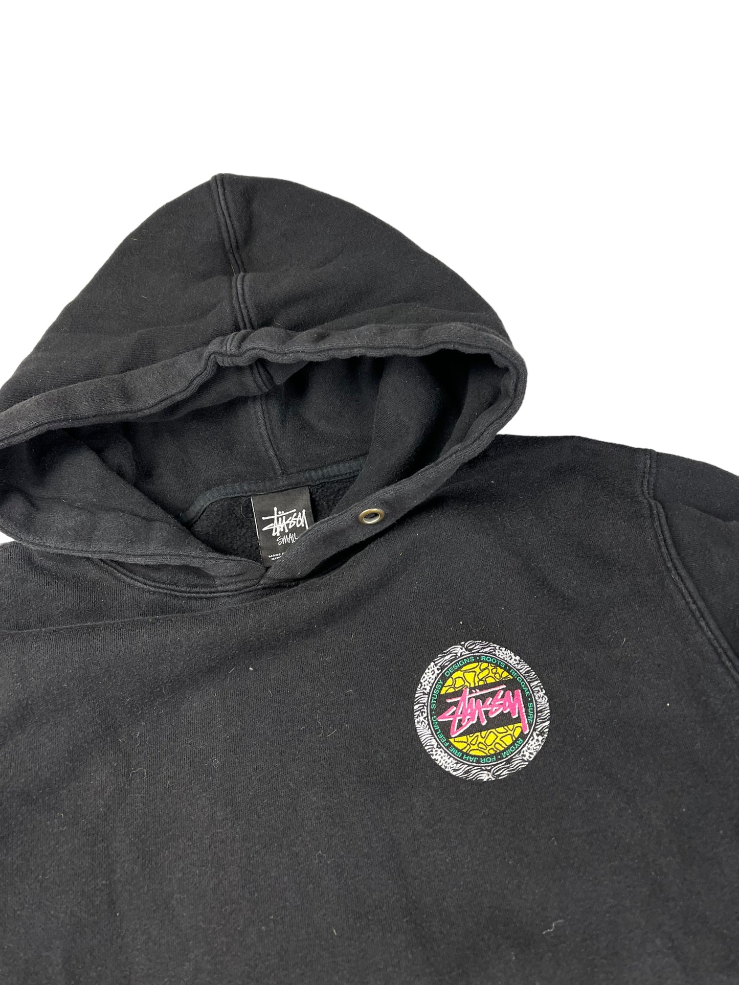 Stussy black thick pullover hoodie