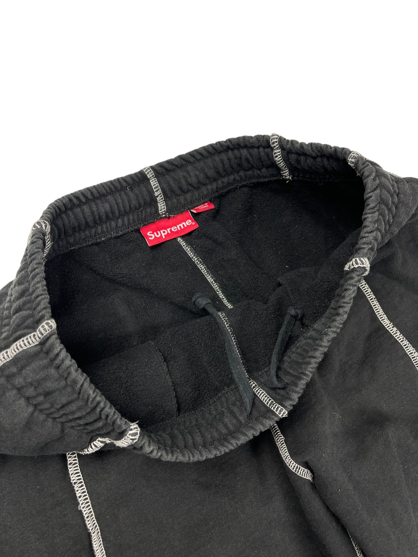 Supreme black coverstitch joggers