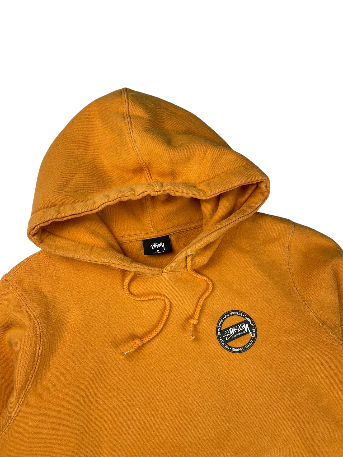 Stussy orange thick pullover hoodie