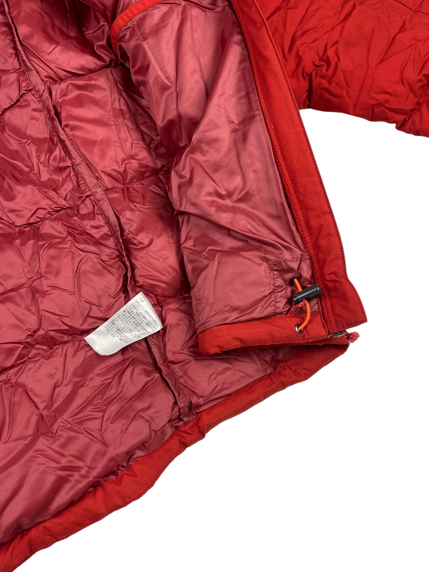 Montbell red down puffer jacket