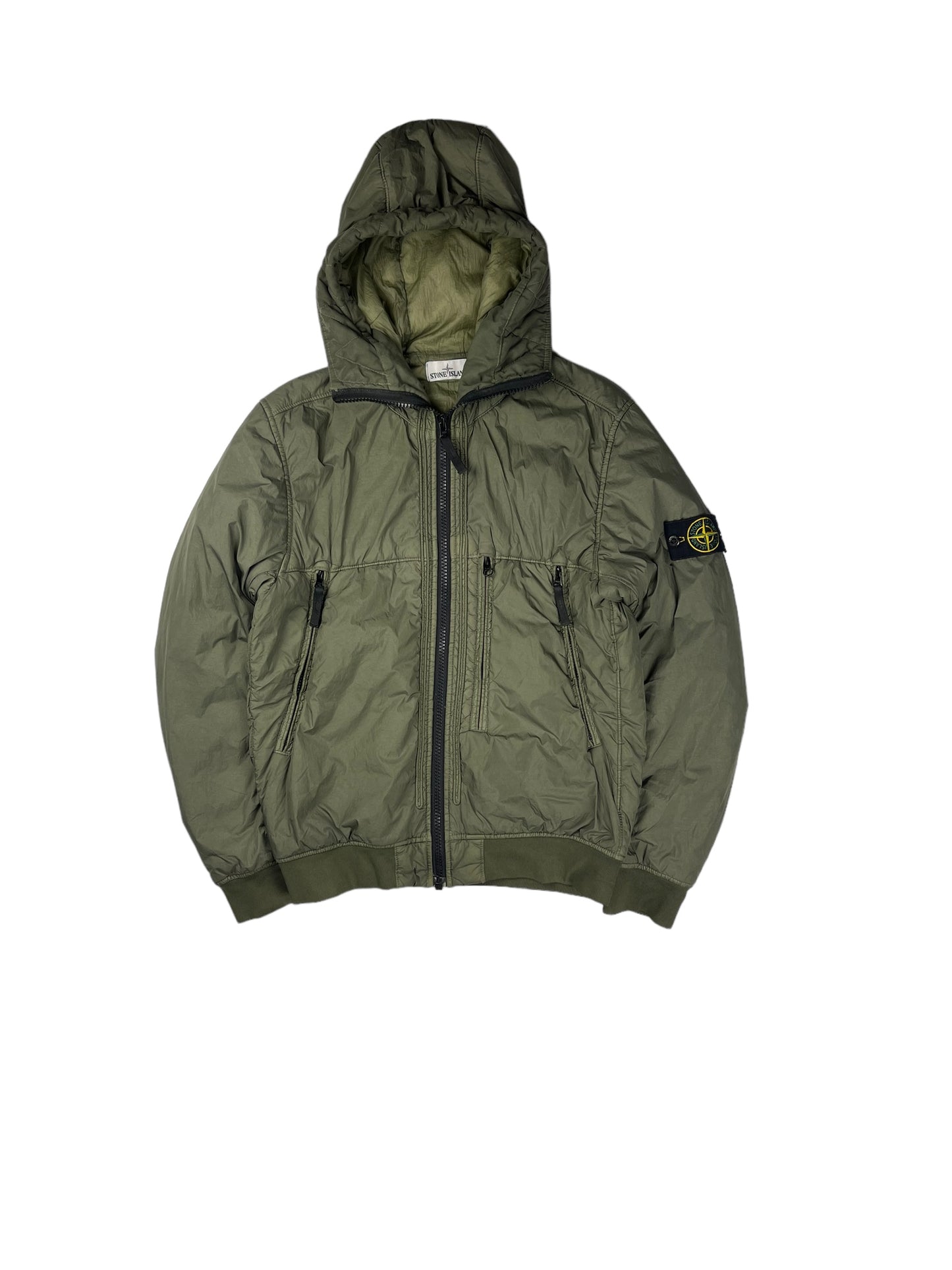 Stone island khaki Garment dyed crinkle reps jacket