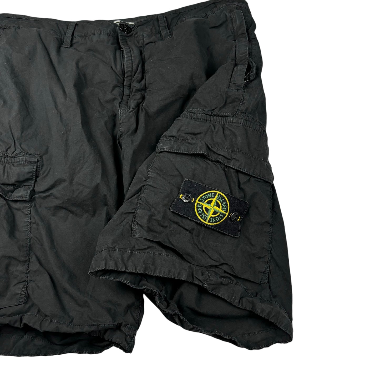 Stone island black cargo shorts