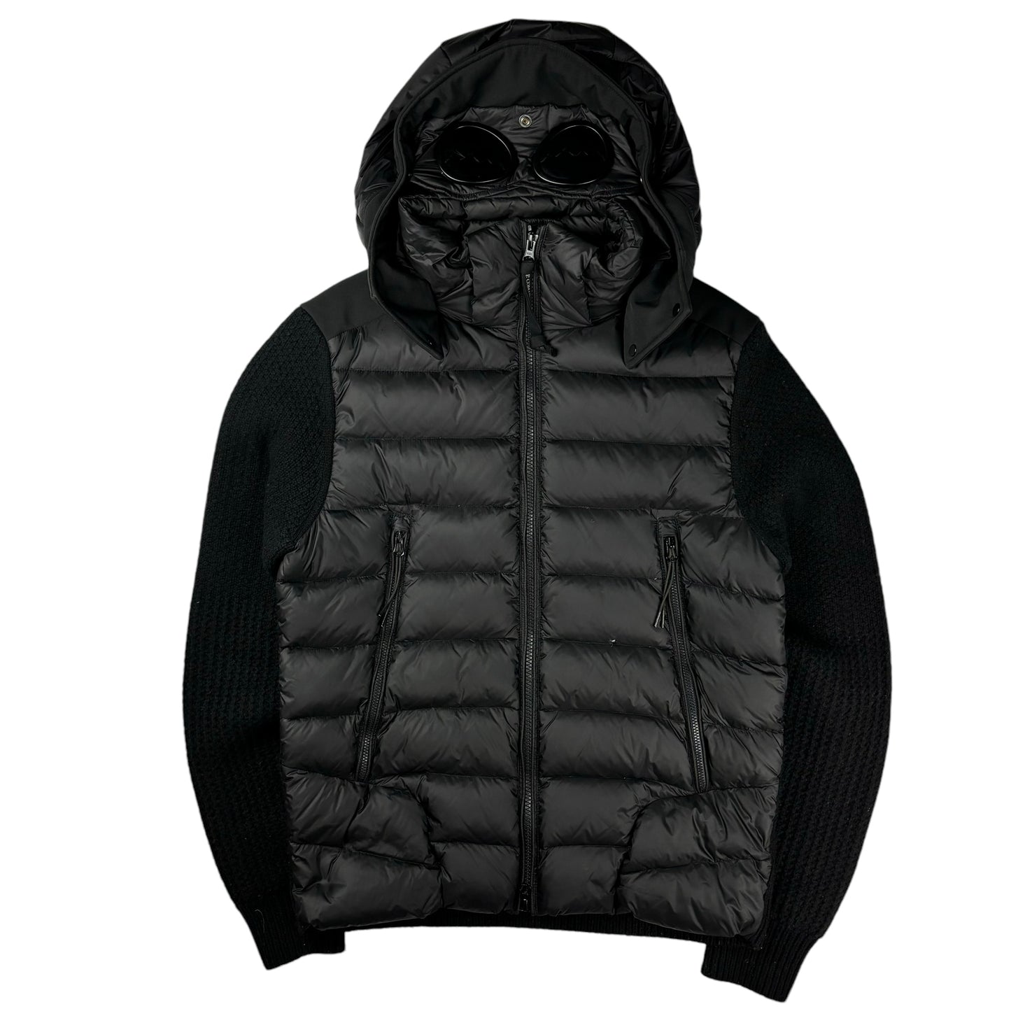 CP company down filled puffer merino wool goggle jacket