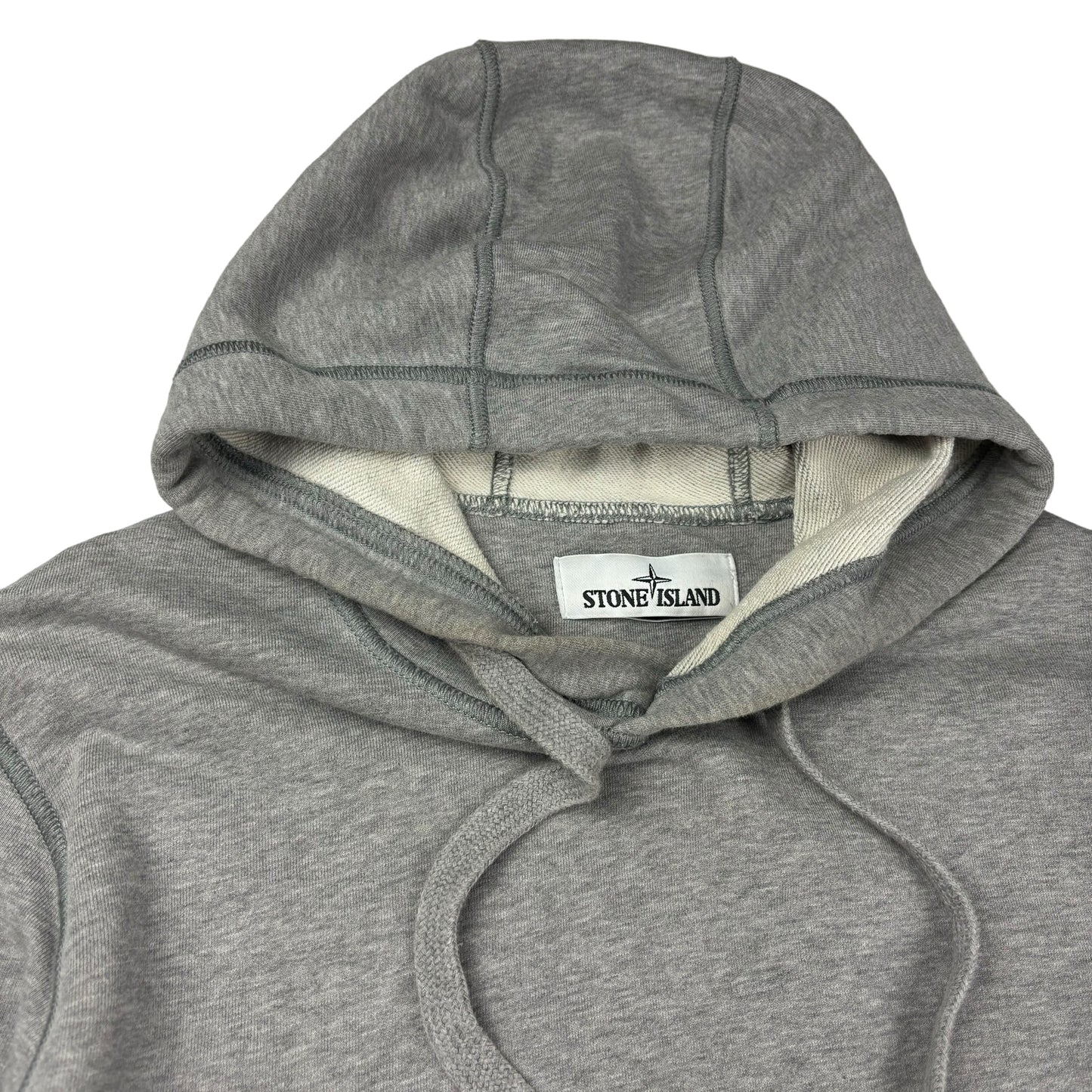 Stone island grey pullover hoodie