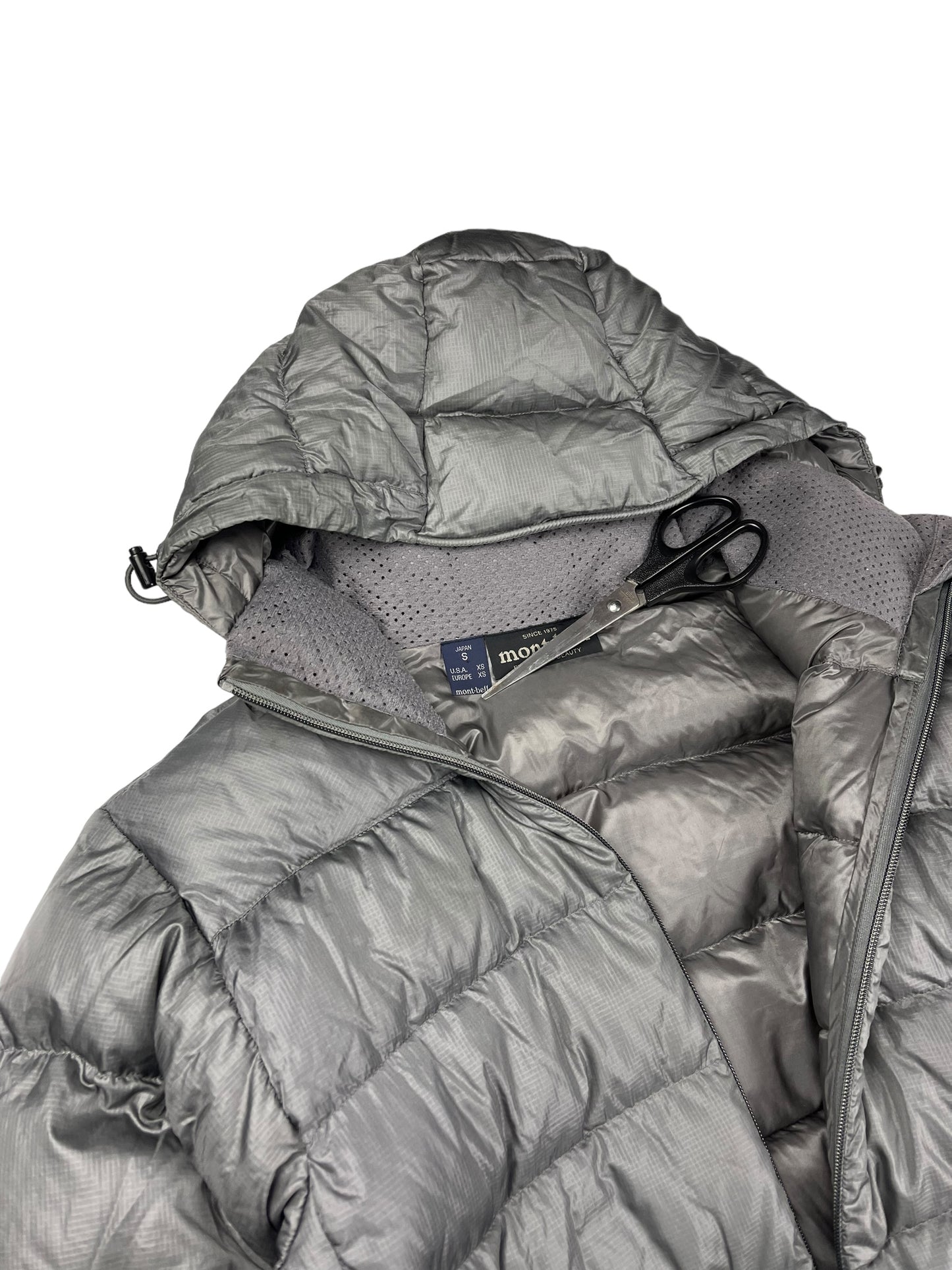 Montbell grey down puffer jacket