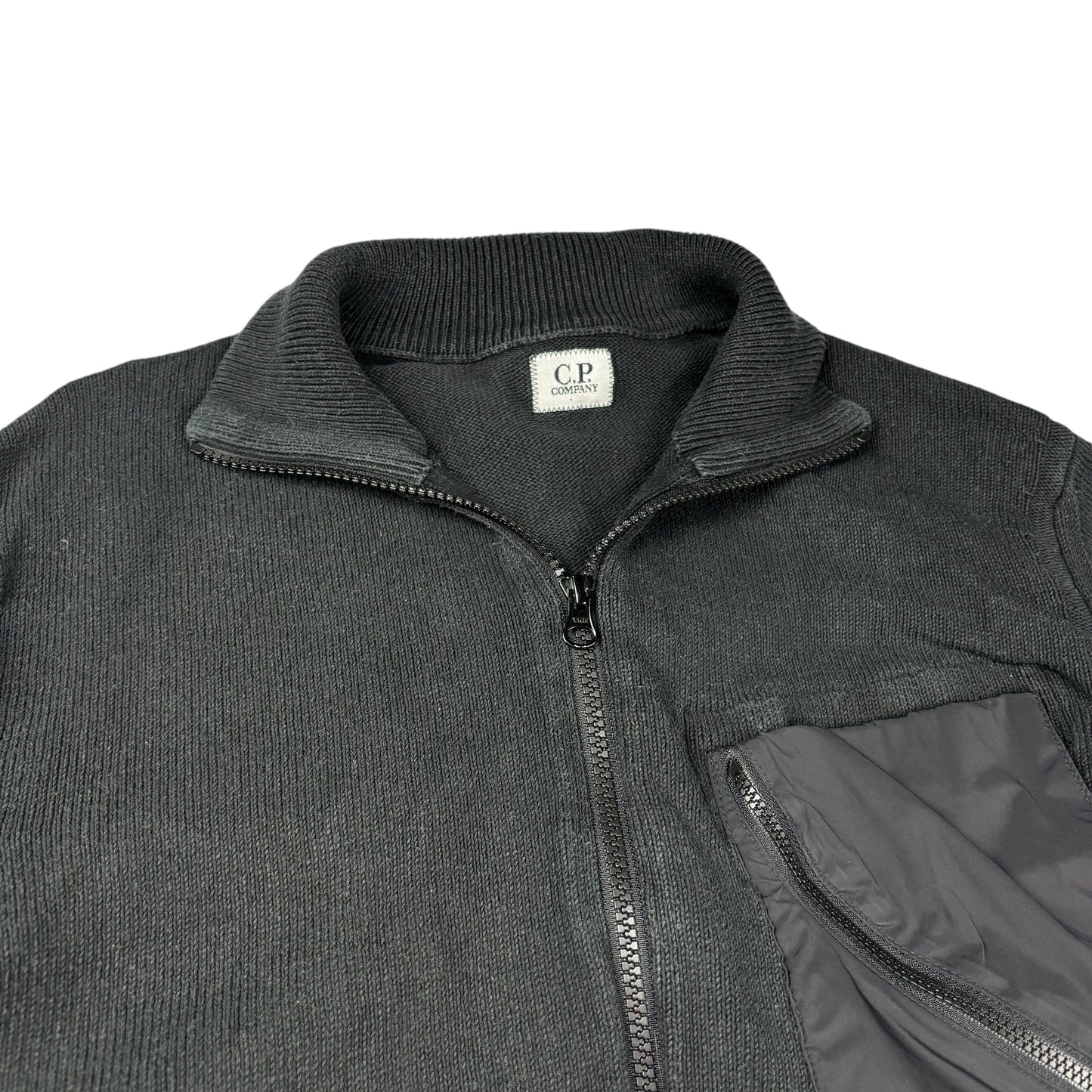 CP company black zip up sweatshirt