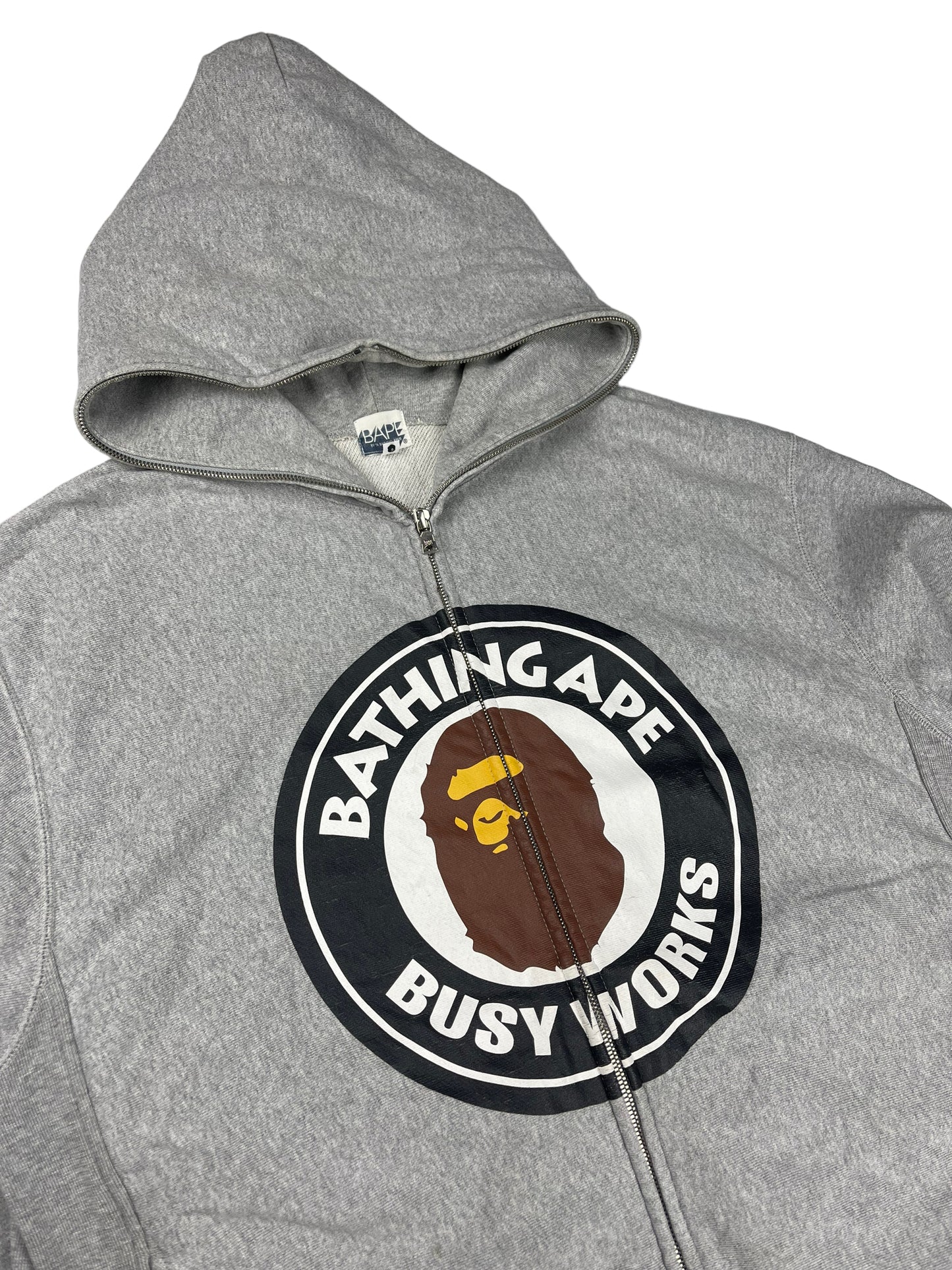 Bape grey full zip up hoodie