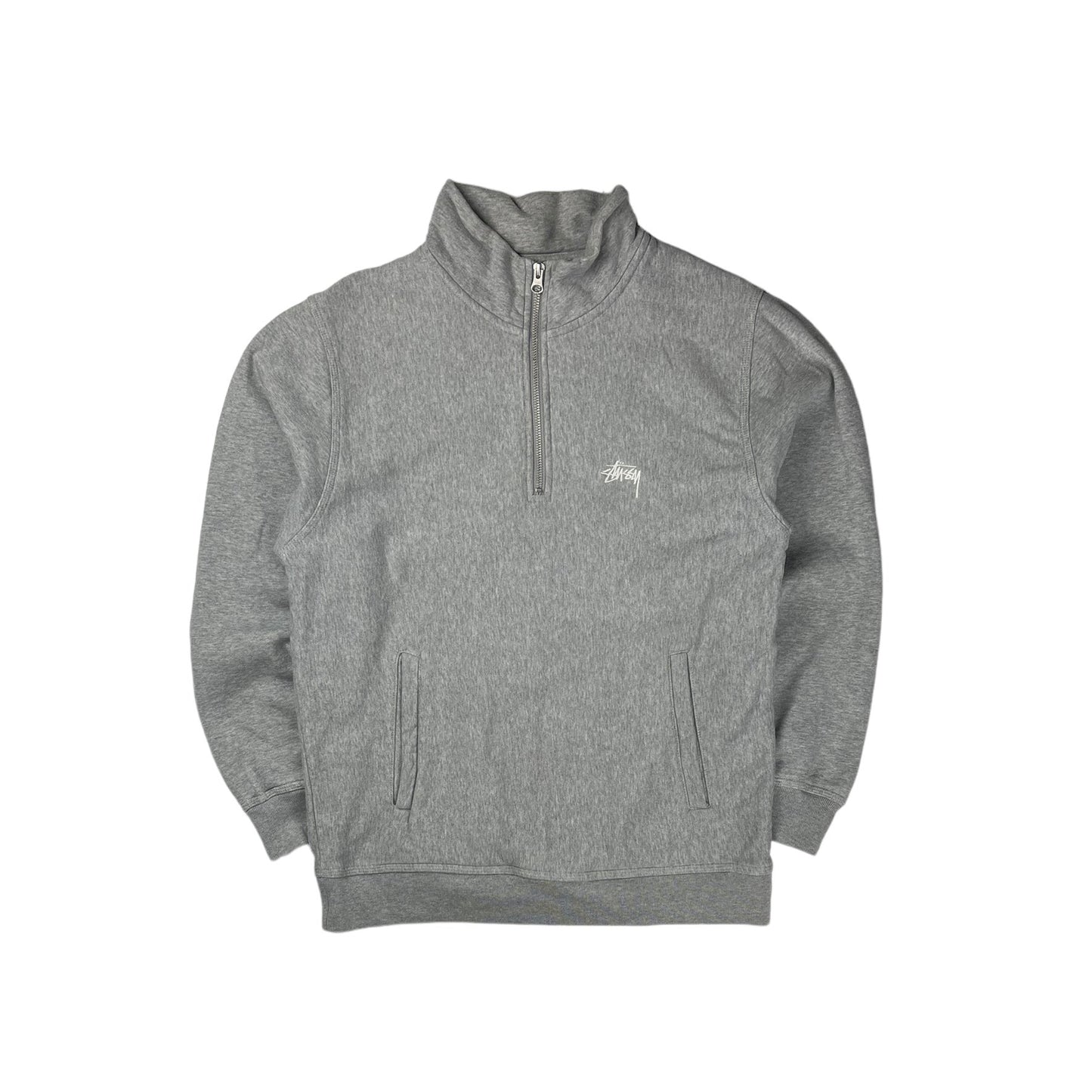 Stussy grey quarter zip sweatshirt