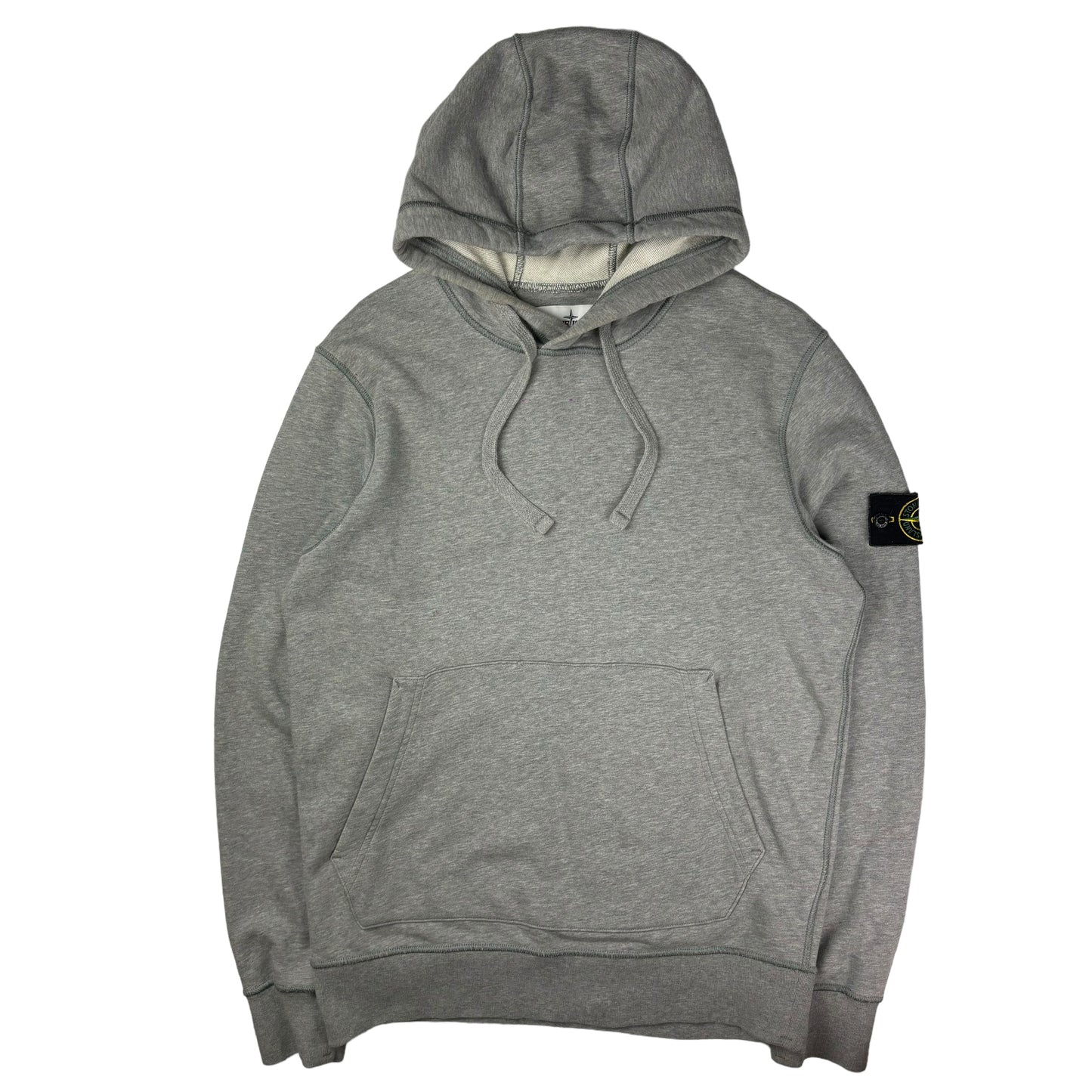 Stone island grey pullover hoodie