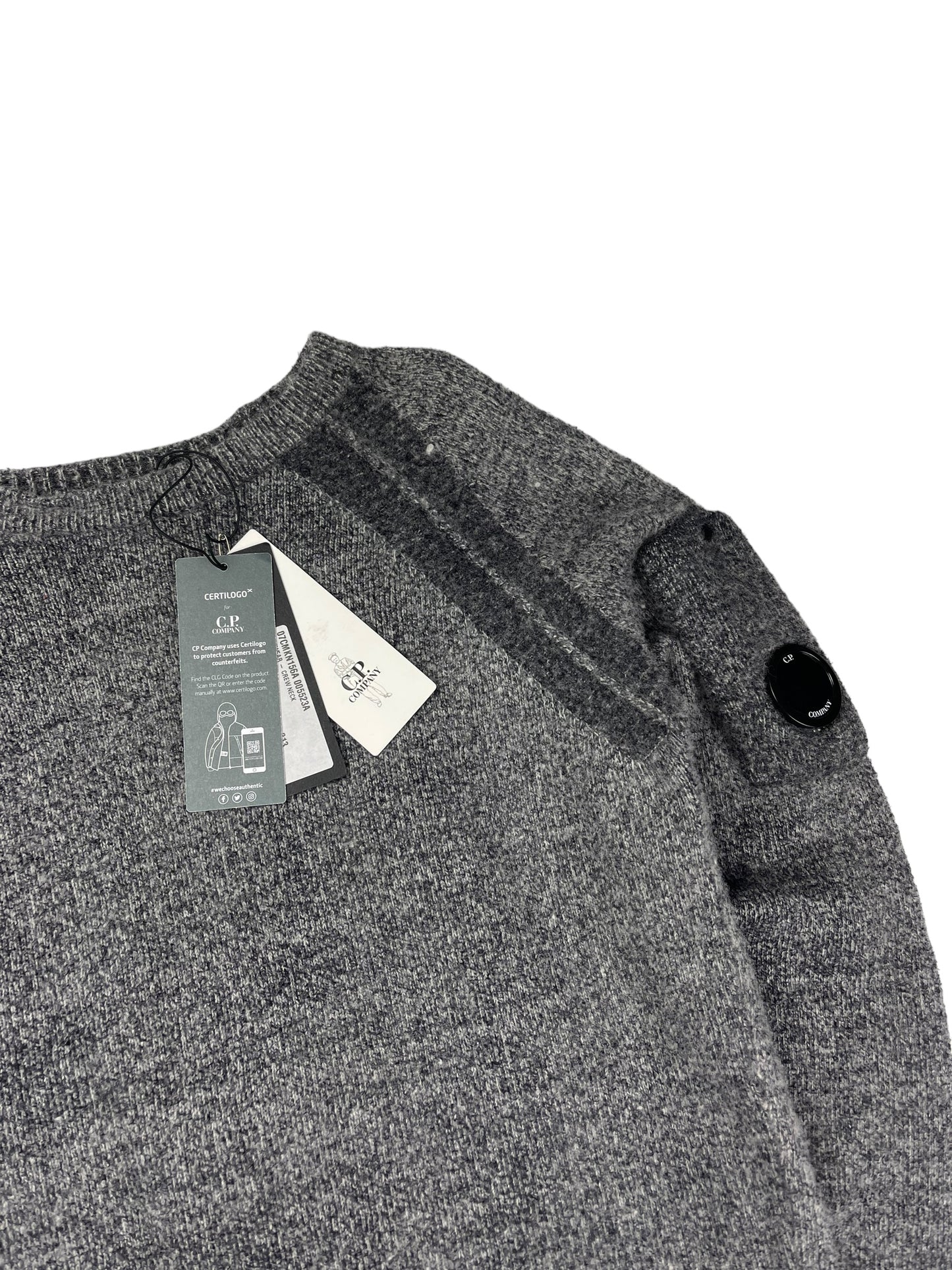 CP company grey fleece knit pullover sweatshirt