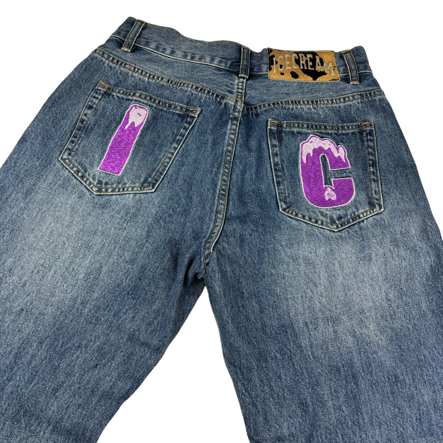 Billionaire boys club purple running dog denim jeans