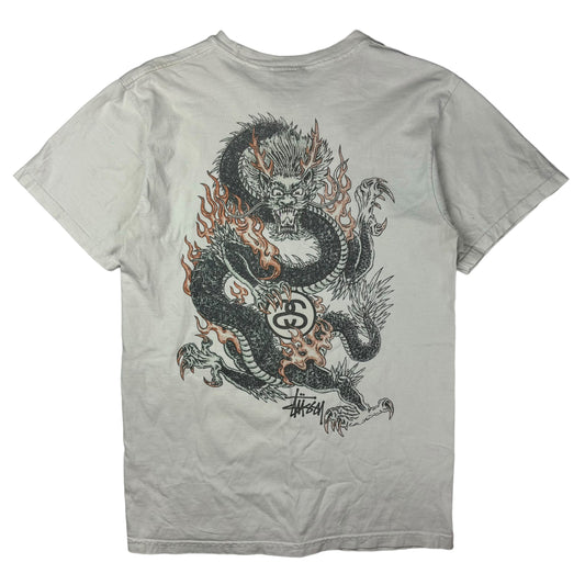 Stussy dragon print white T shirt