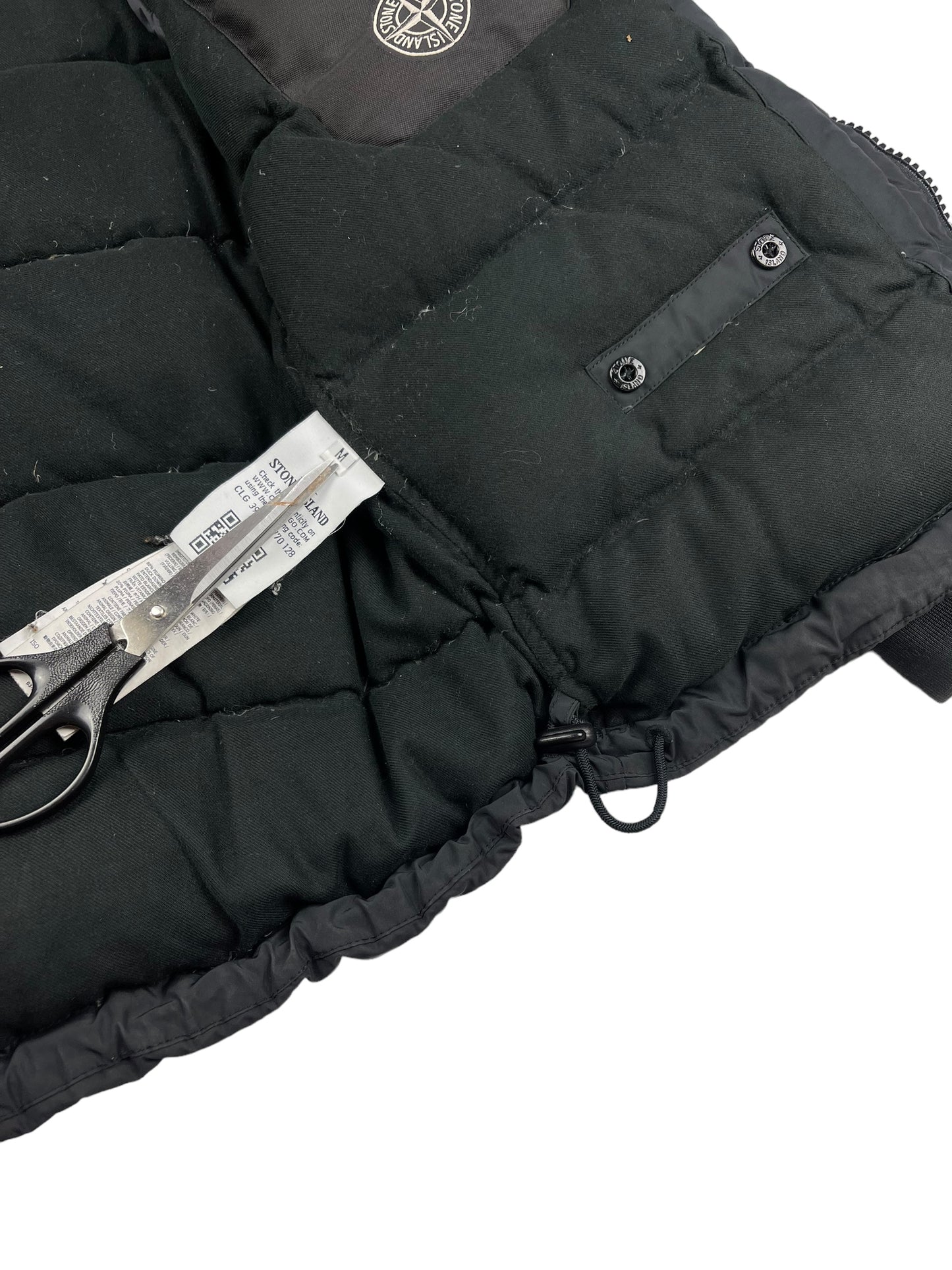 Stone island black micro reps down jacket