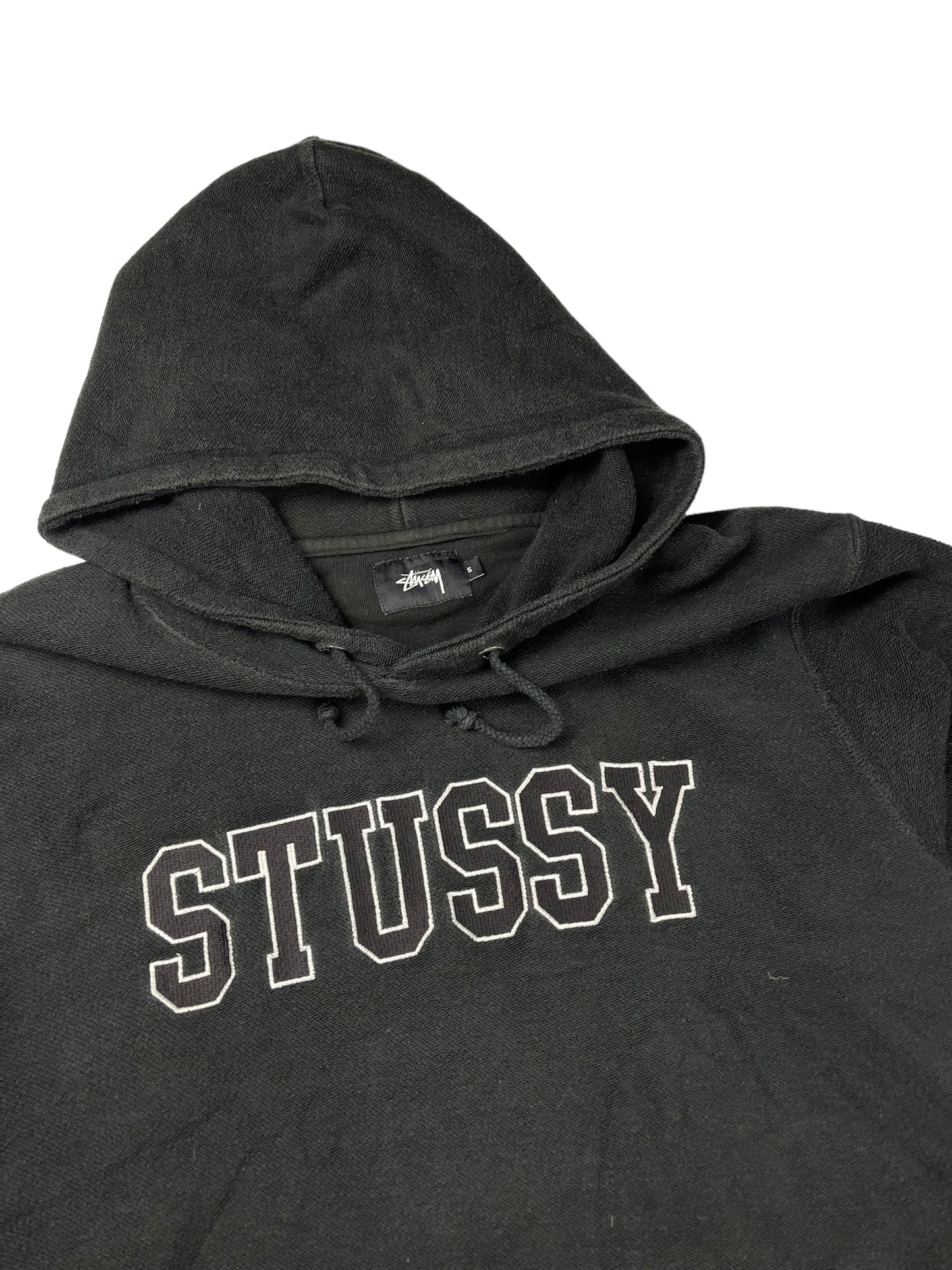 Stussy black spellout pullover hoodie