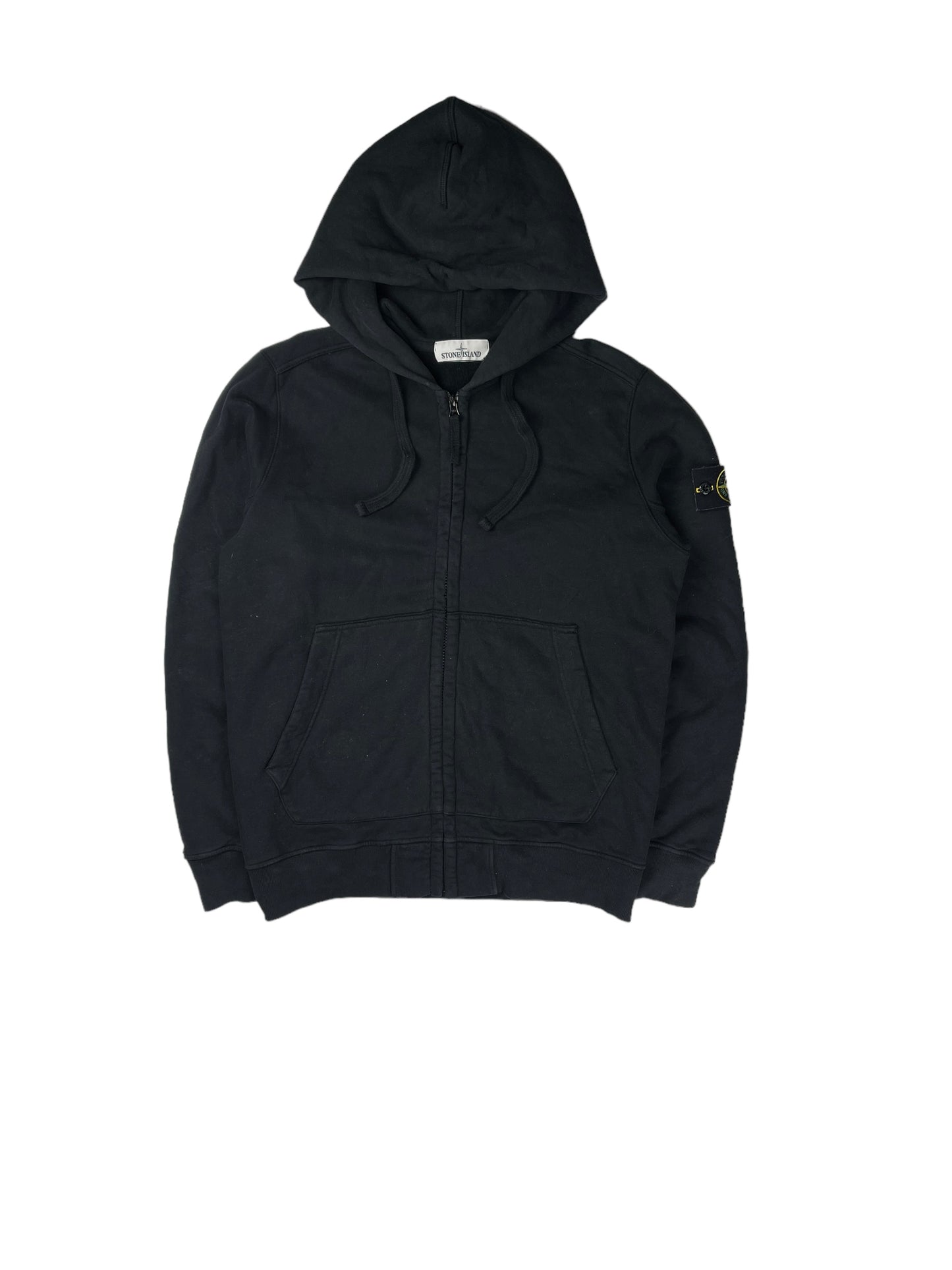 Stone island black pullover hoodie