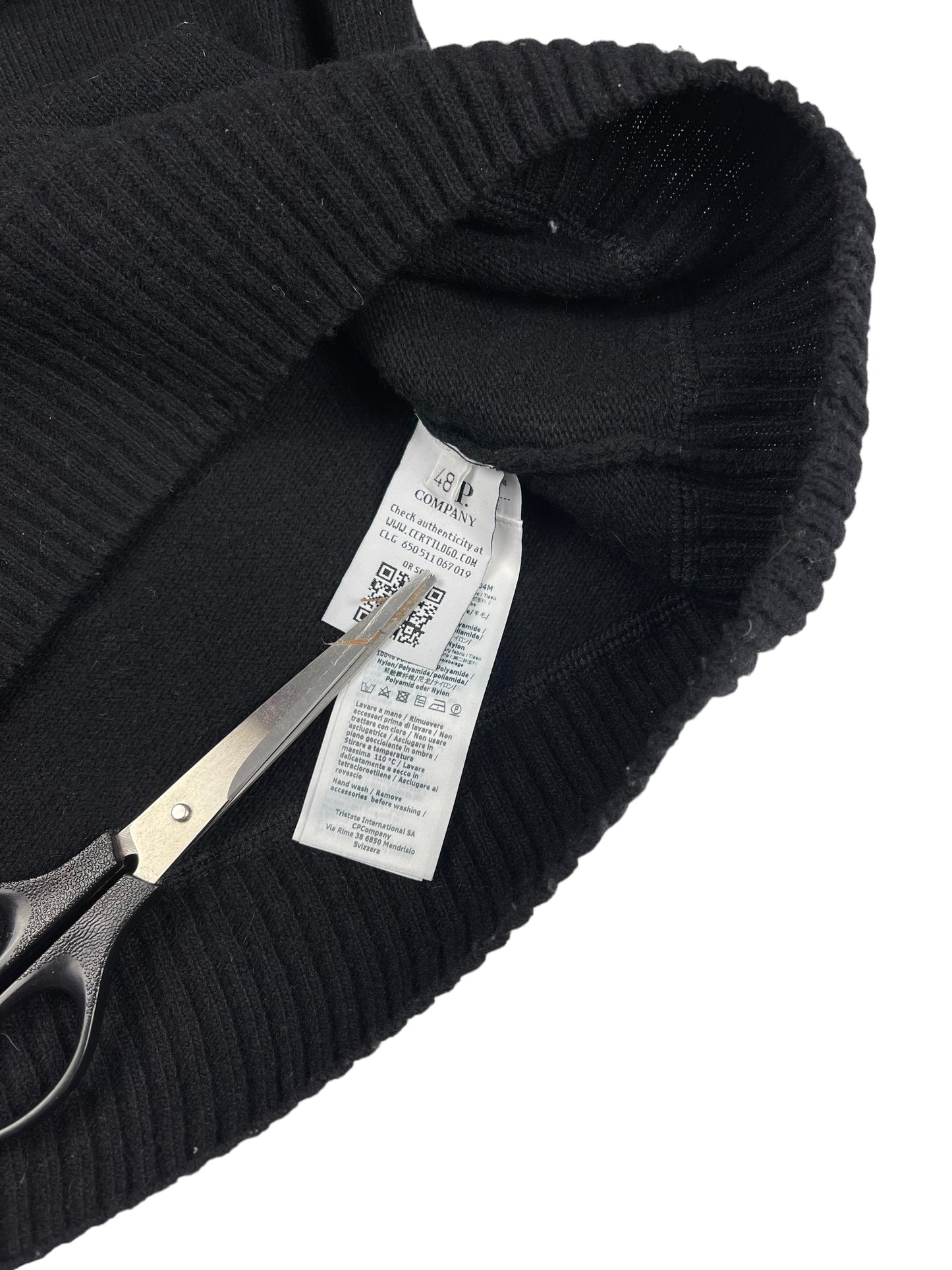 CP company black knitted sweatshirt