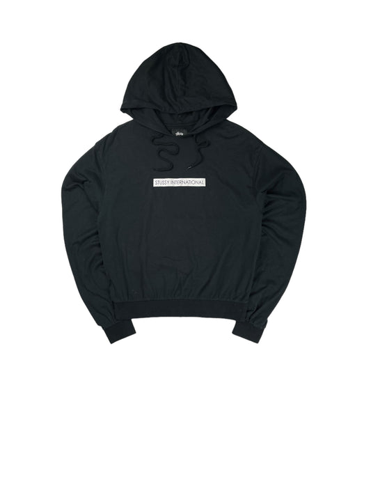 Stussy box logo spellout pullover hoodie