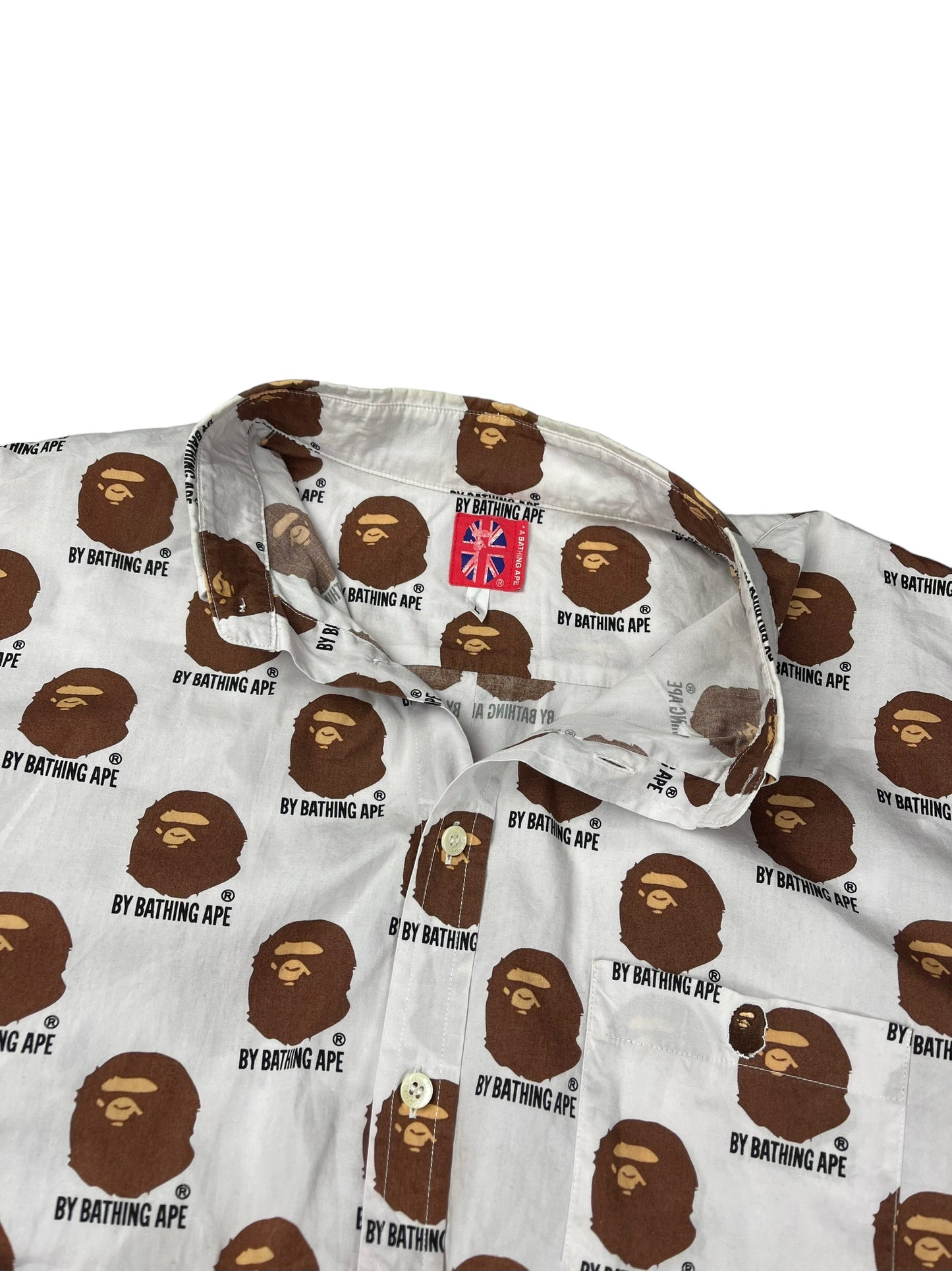 Bape all over print button up shirt