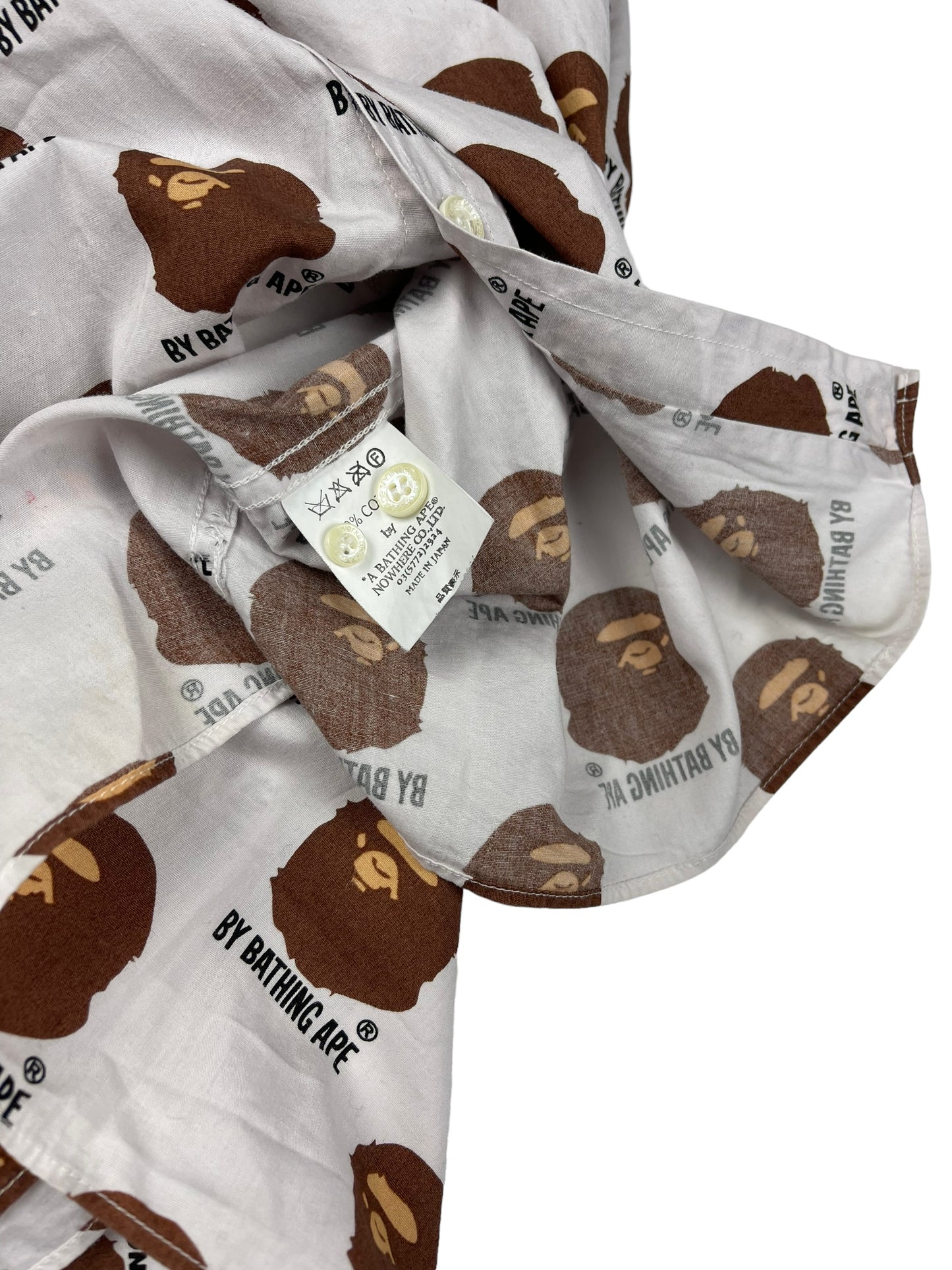 Bape all over print button up shirt