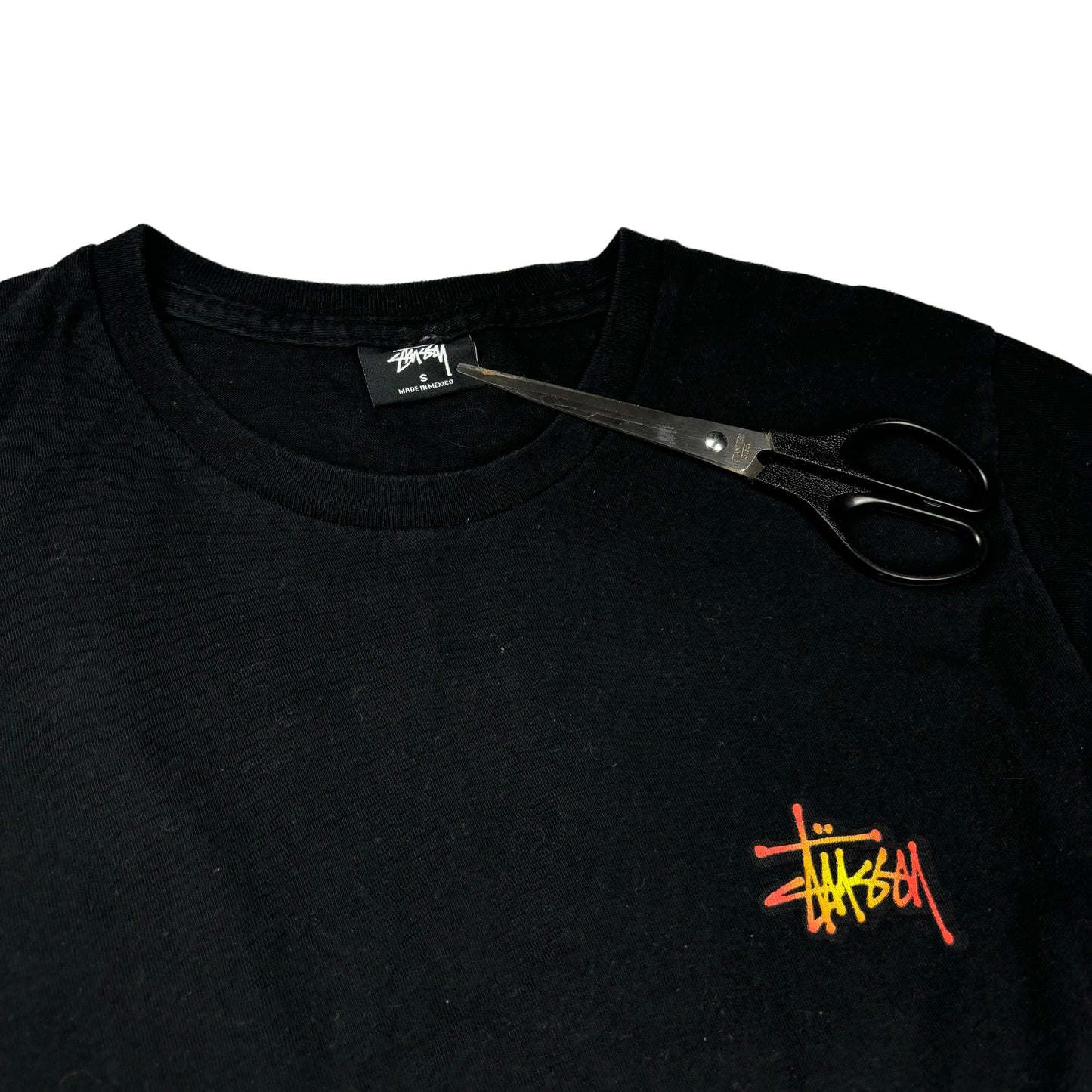 Stussy flaming 8 ball T shirt