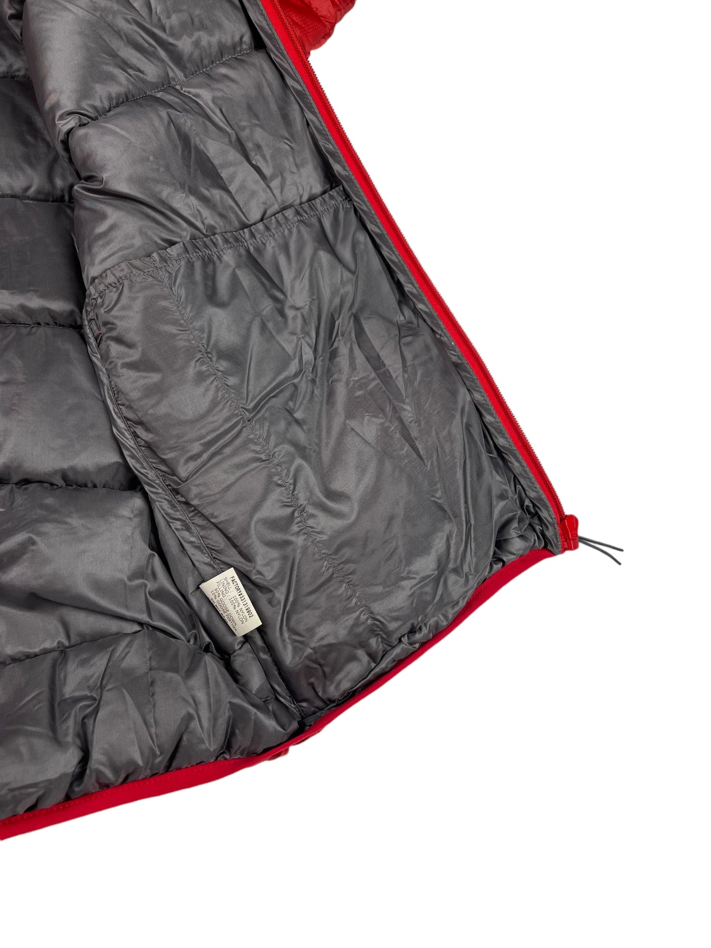 Montbell red down puffer jacket