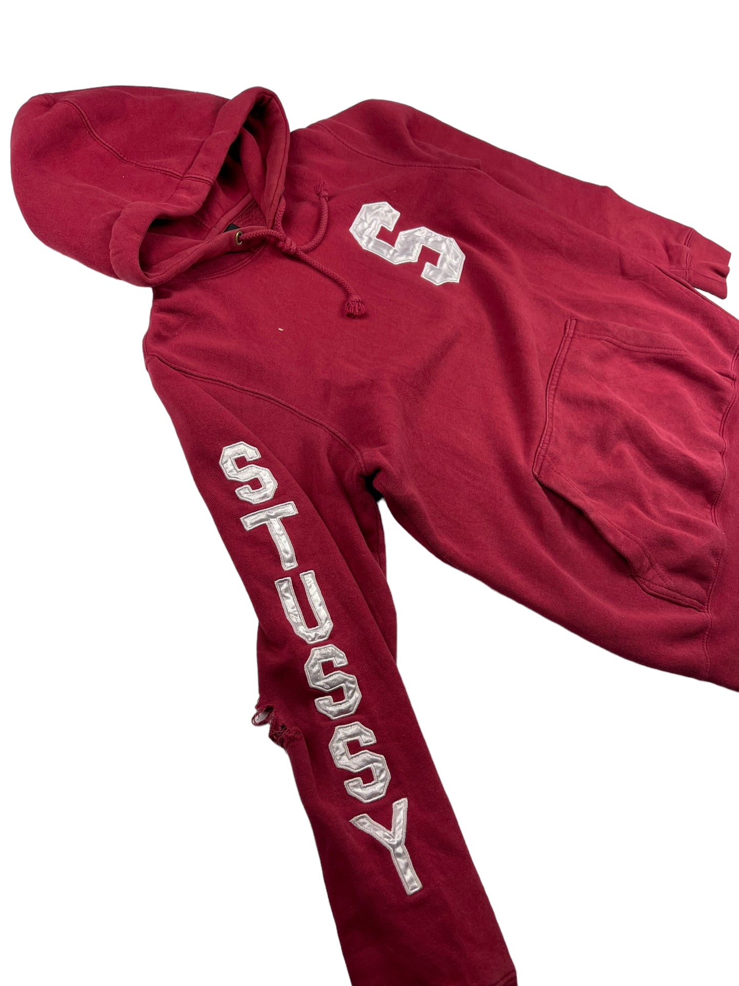 Stussy sleeve spellout pullover hoodie