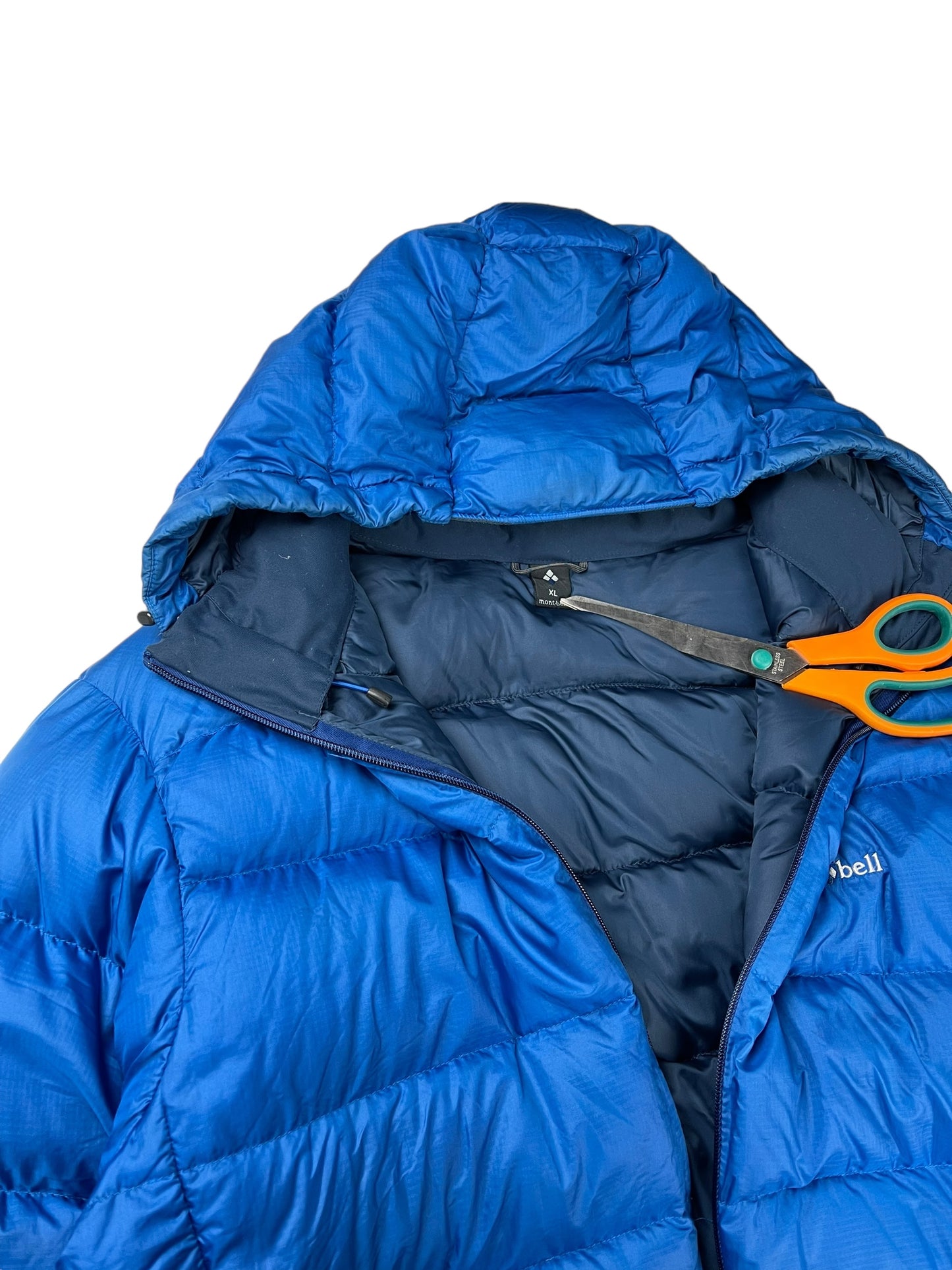 Montbell blue down puffer jacket