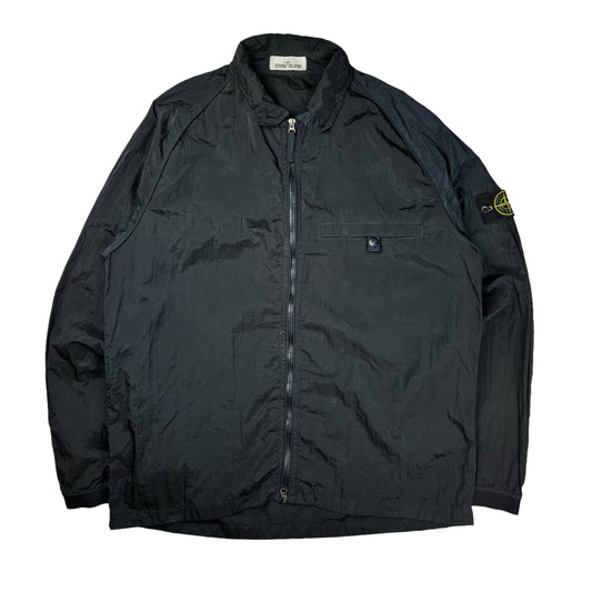 Stone island navy nylon metal shimmer overshirt jacket