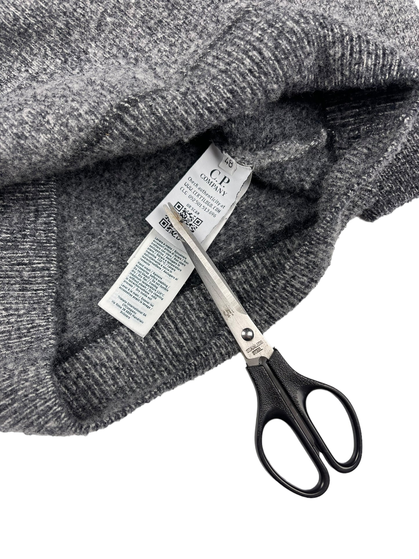 CP company grey fleece knit pullover sweatshirt