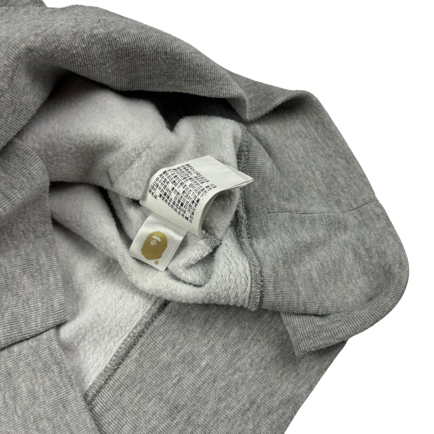 Bape spellout grey pullover hoodie