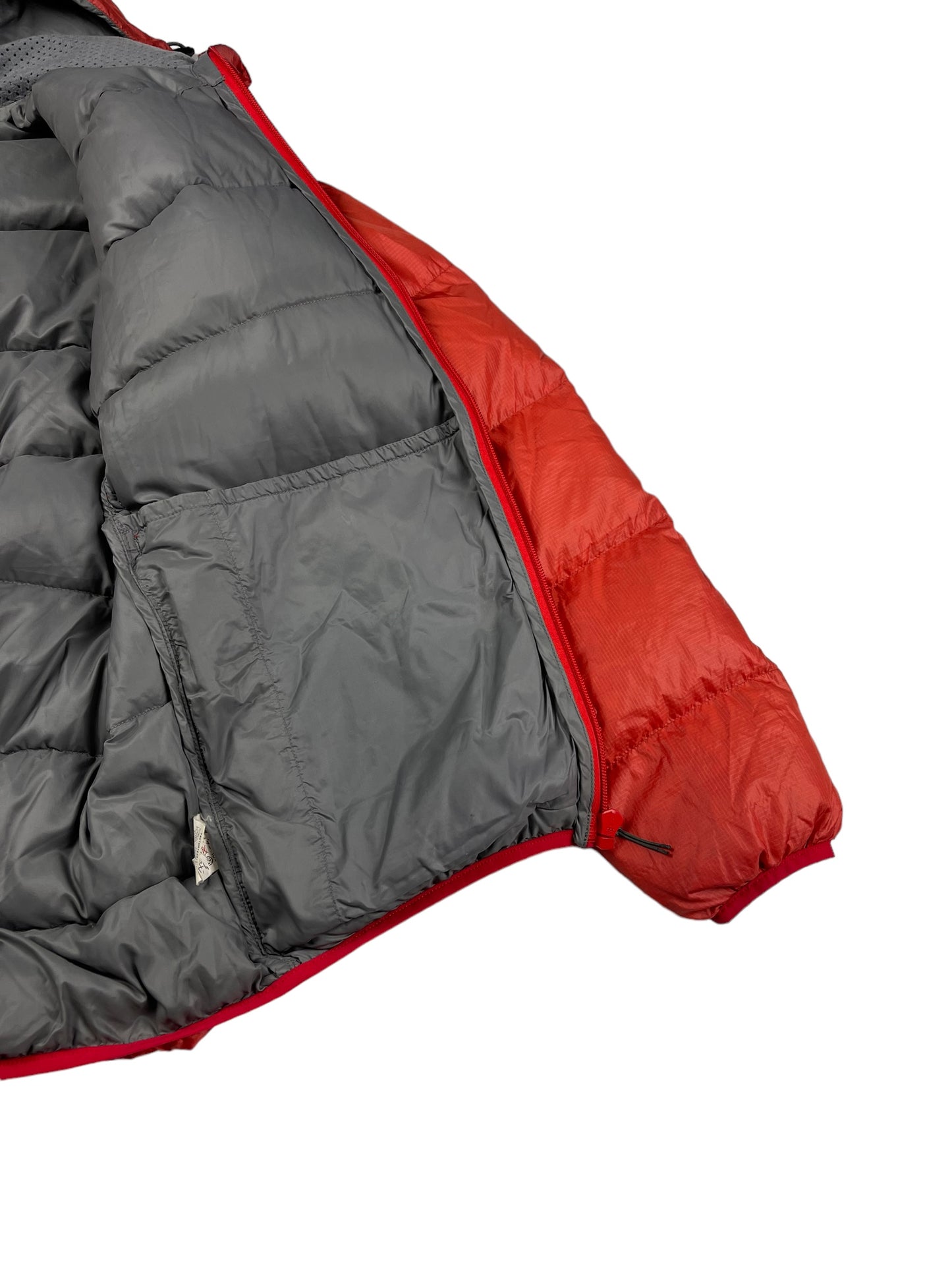 Montbell red down puffer jacket