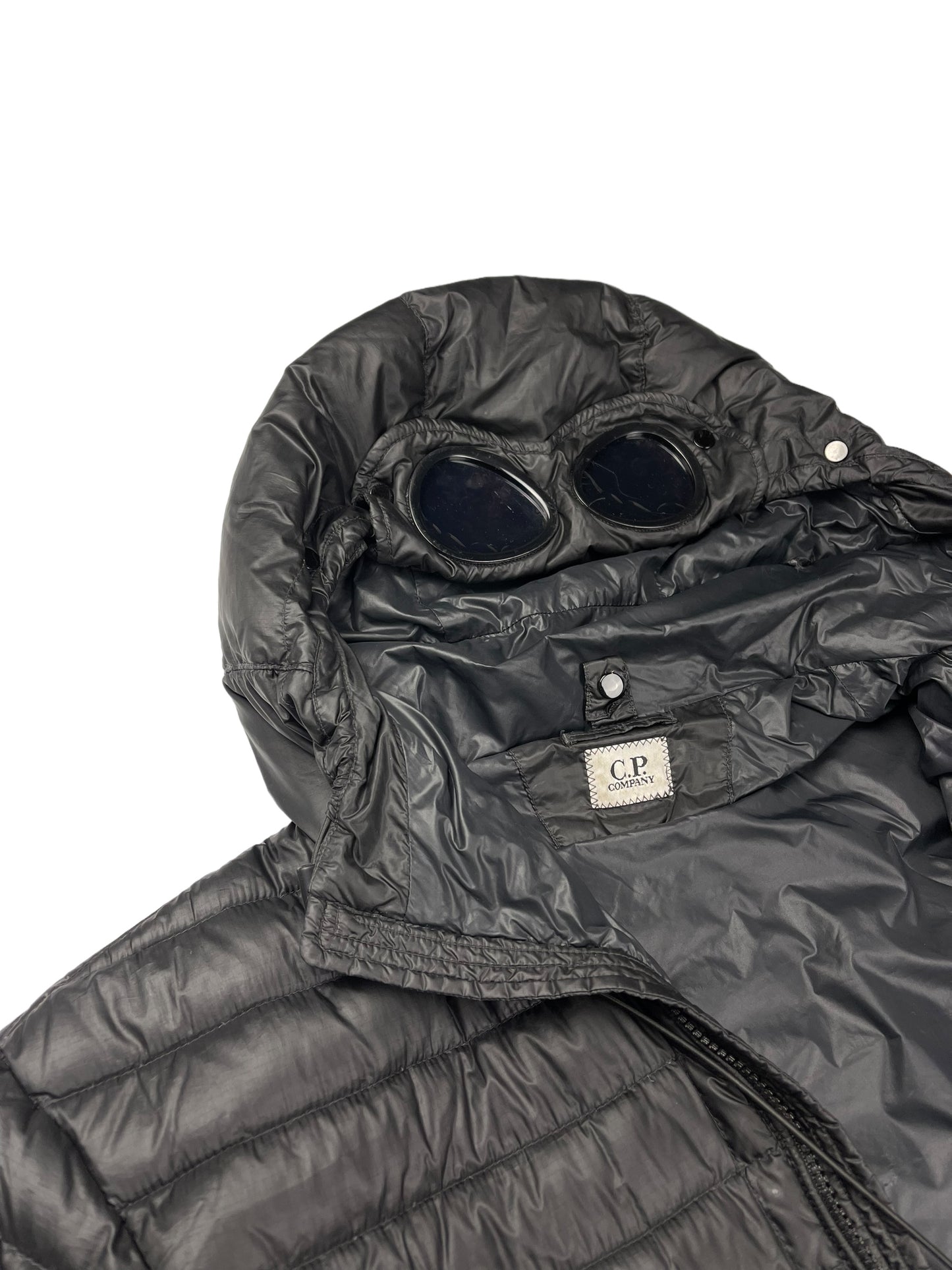 CP company black DD shell hooded down jacket