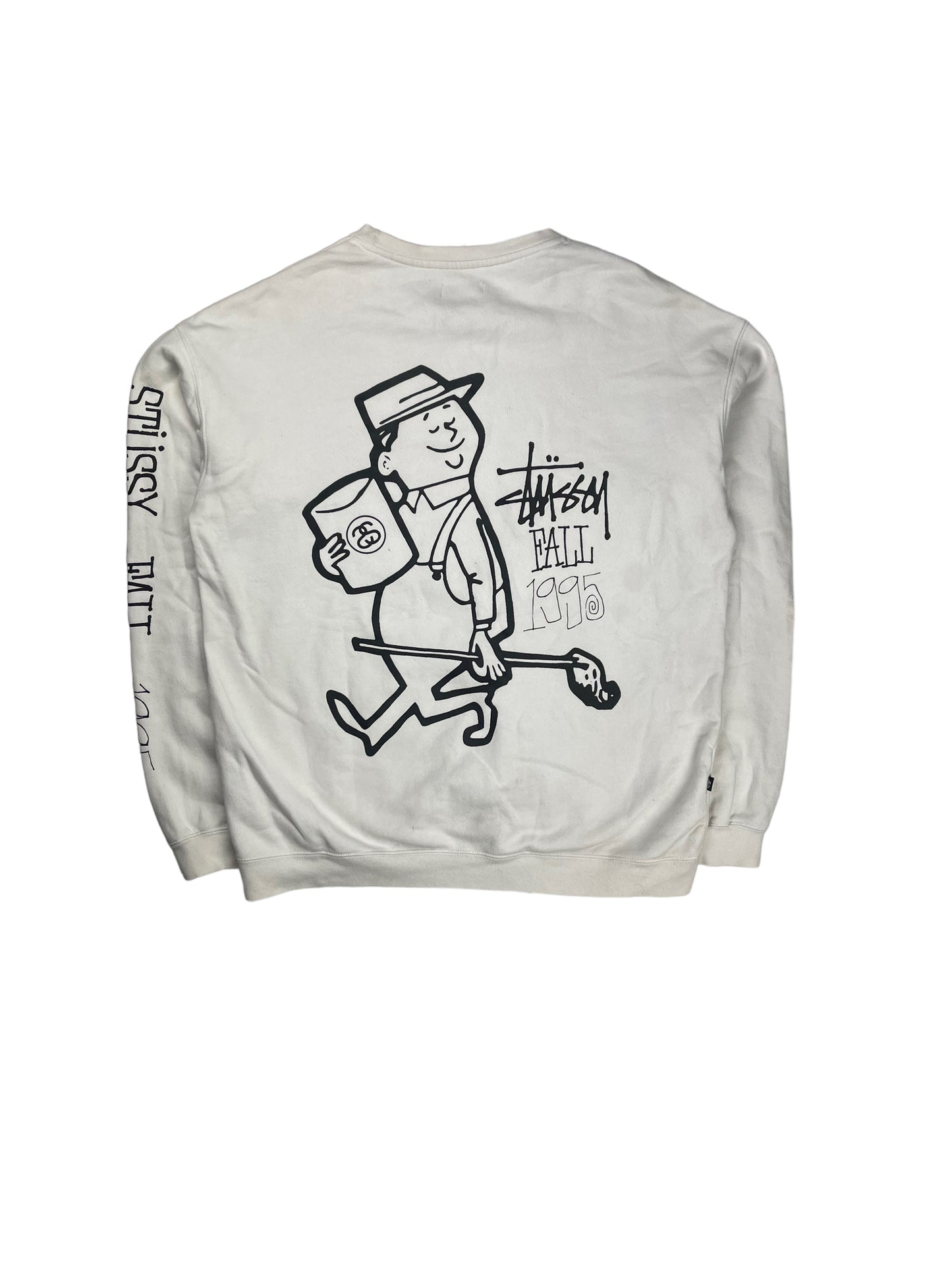 Stussy fall 1995 white pullover sweatshirt