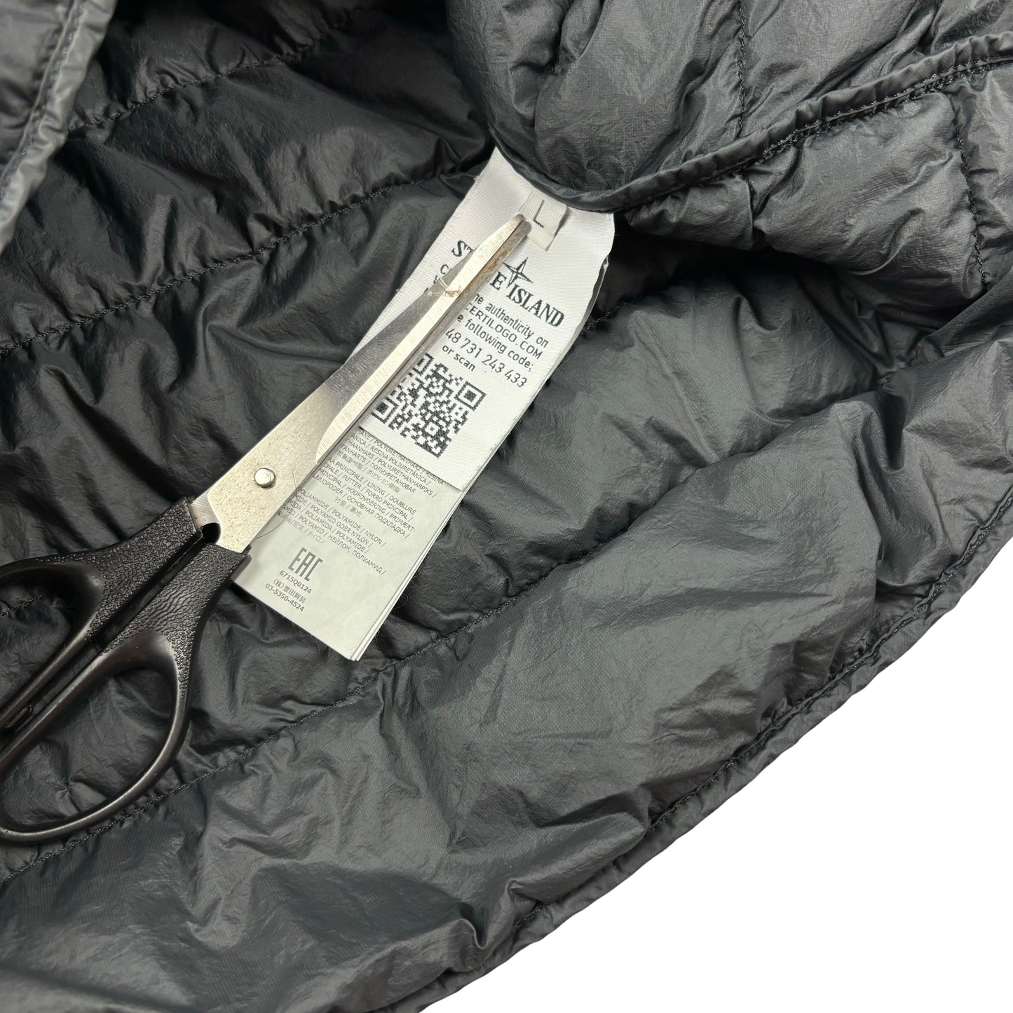 Stone island black garment dyed down puffer overshirt jacket