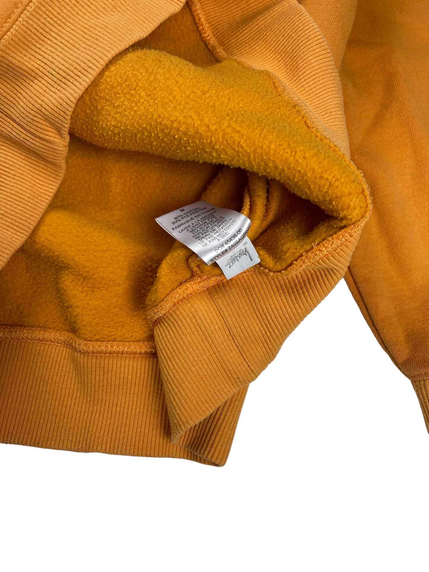 Stussy orange thick pullover hoodie