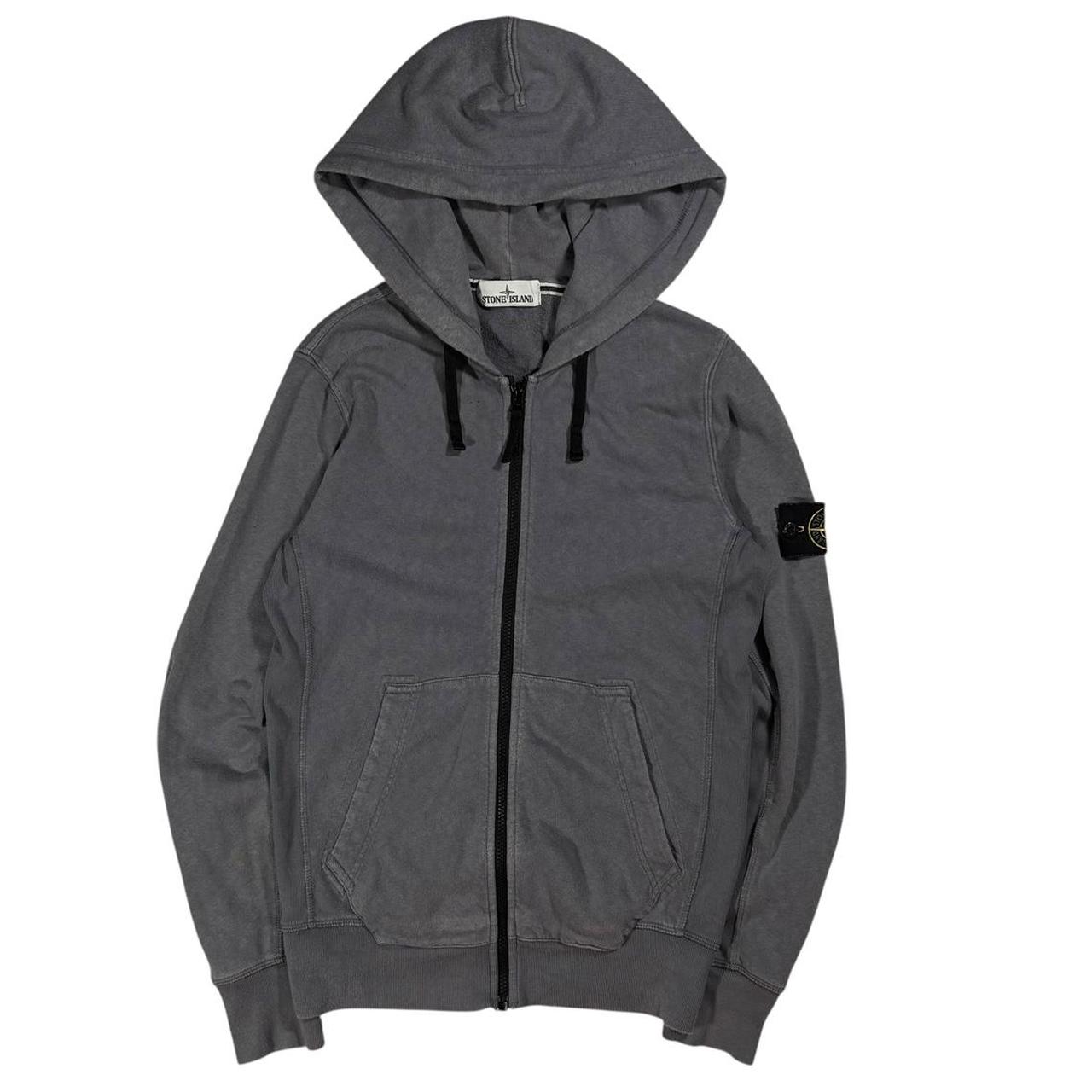 Stone island grey zip up hoodie  (S)