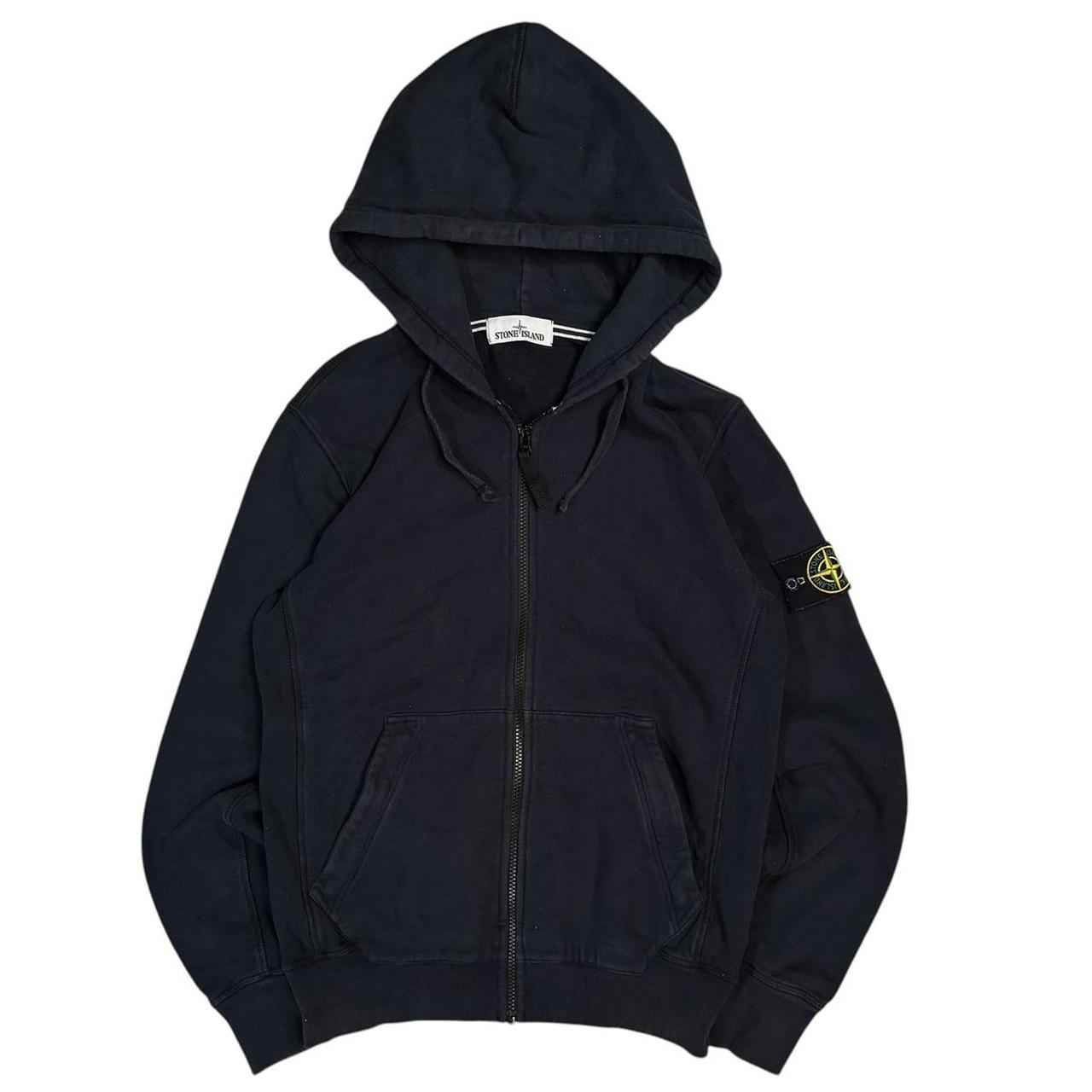 Stone island navy zip up hoodie (M)