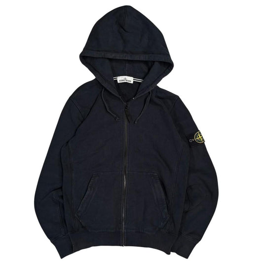 Stone island navy zip up hoodie (M)