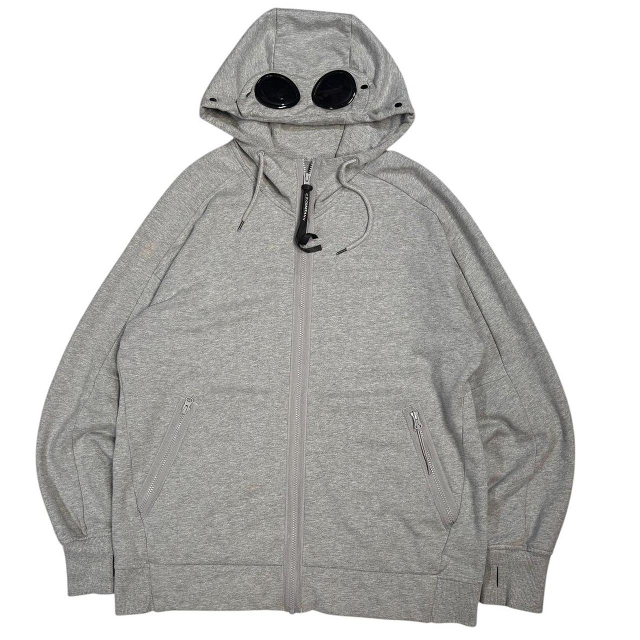 CP Company grey zip up goggle hoodie (XL)