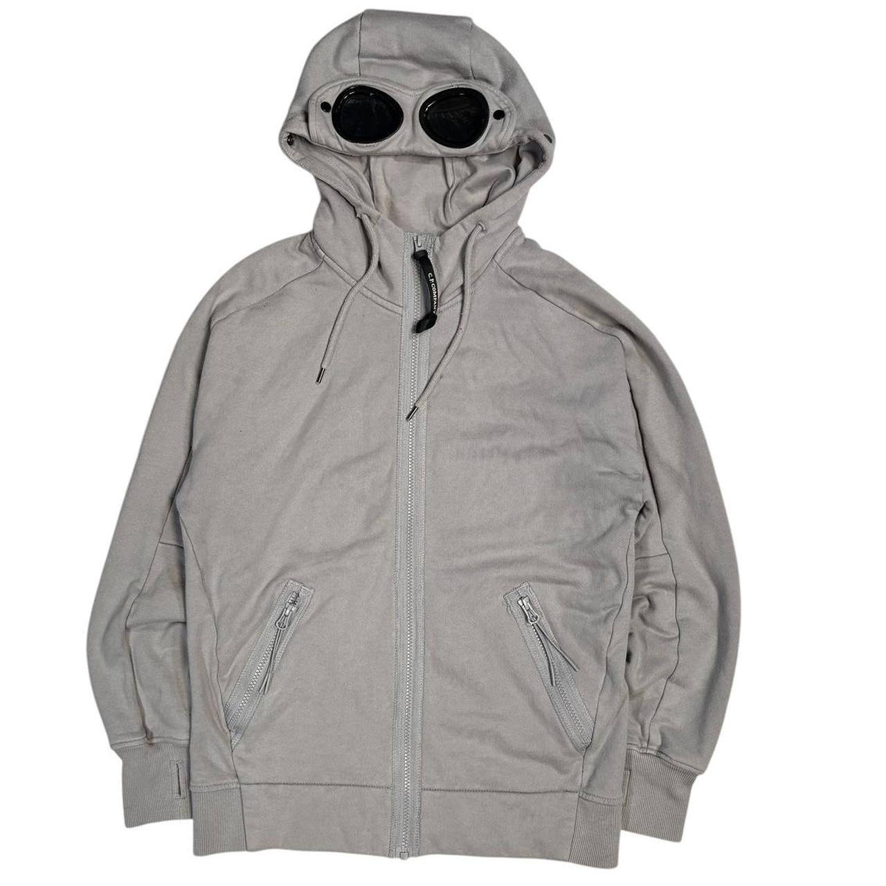 CP Company grey zip up goggle hoodie (XS)