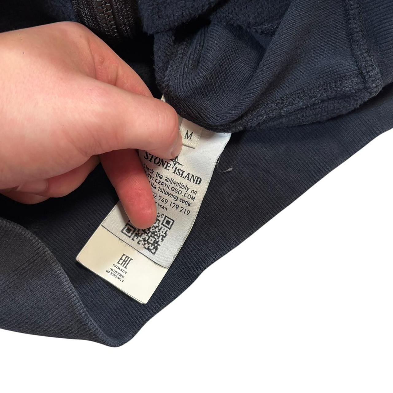 Stone island navy zip up hoodie (M)