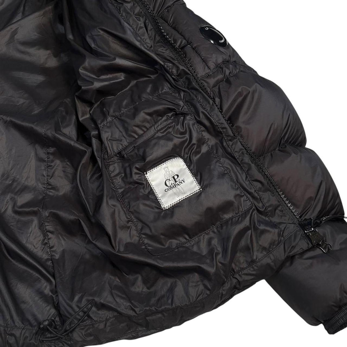 CP Company black DD shell down puffer jacket (XS)