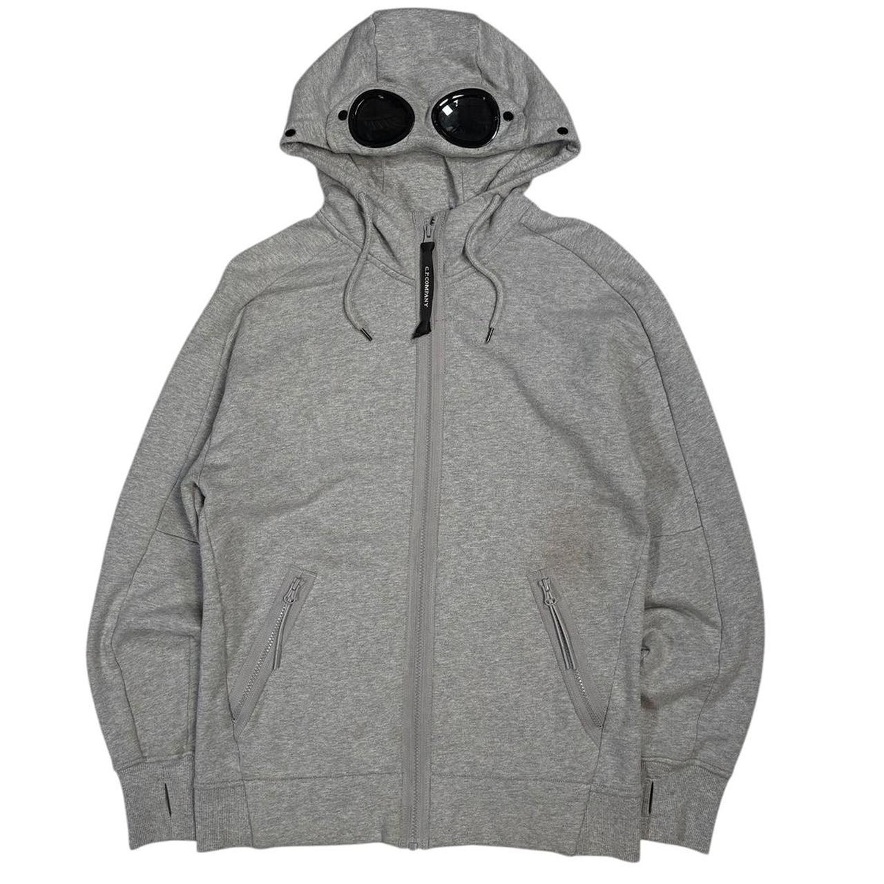 CP Company grey zip up goggle hoodie (S)